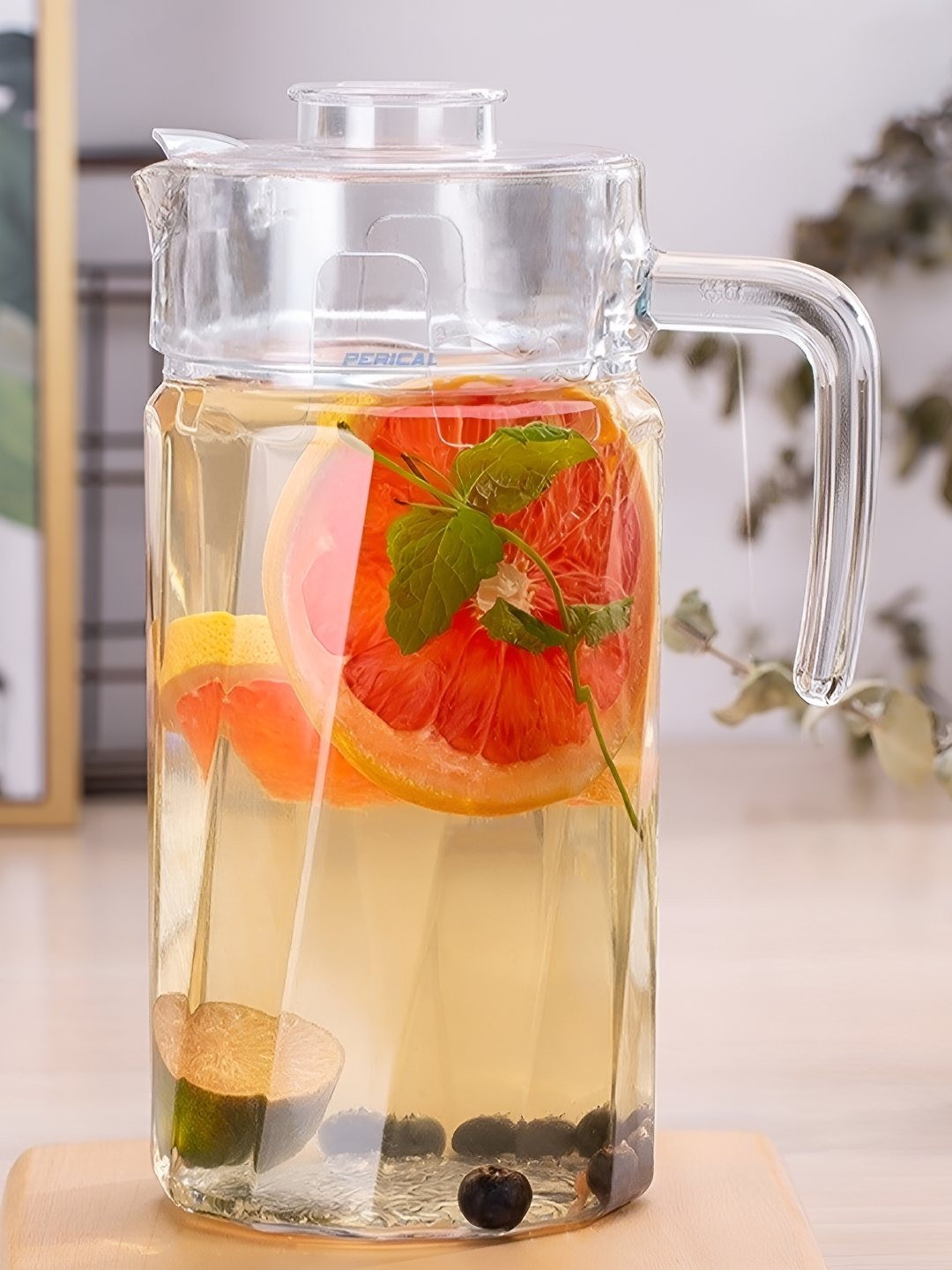 PERICAL Transparent Glass Water Jug With Lid-1.8 L