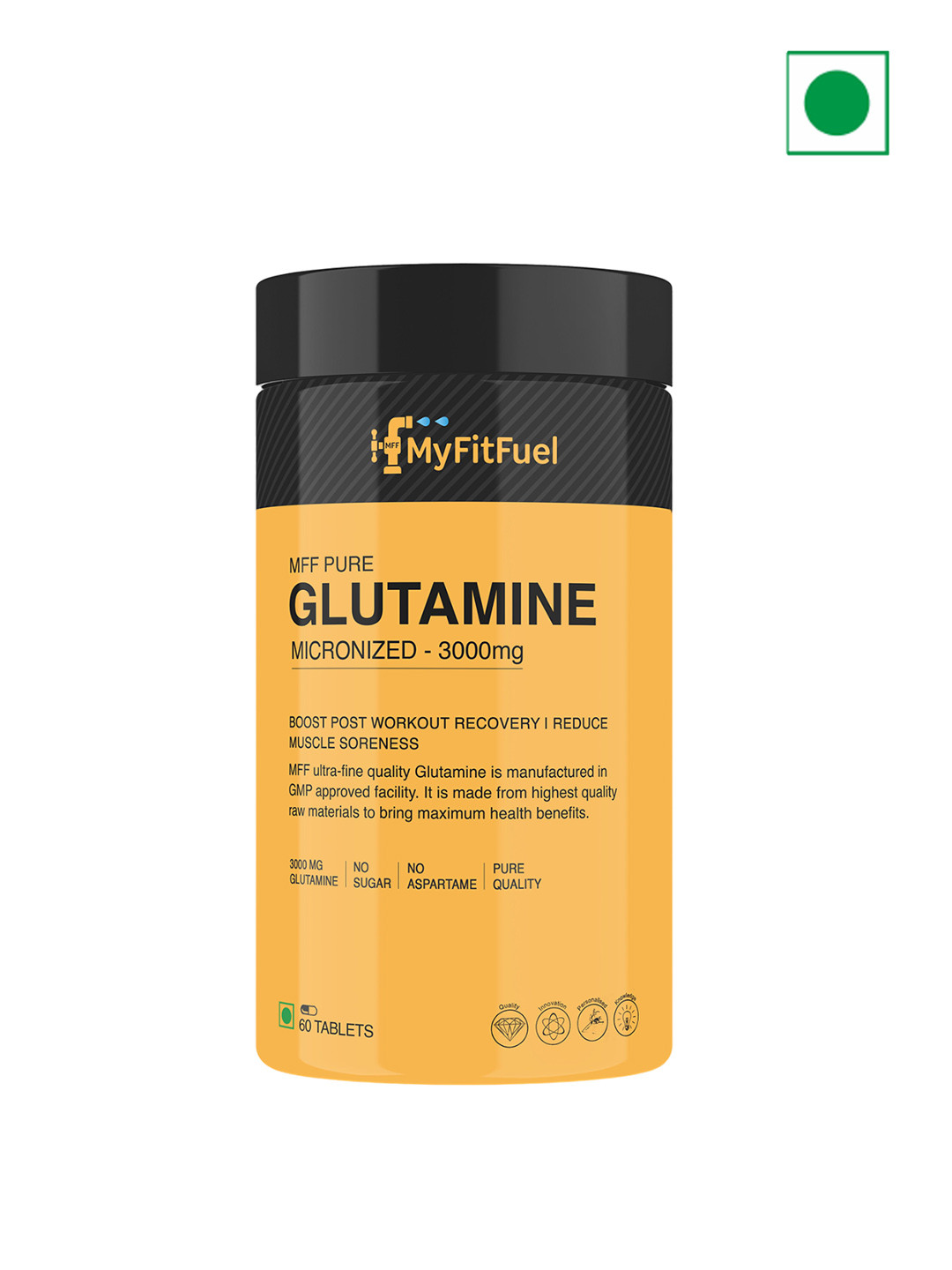 MyFitFuel MFF Pure L-Glutamine Micronized 3000 mg Capsules - 60 Capsules