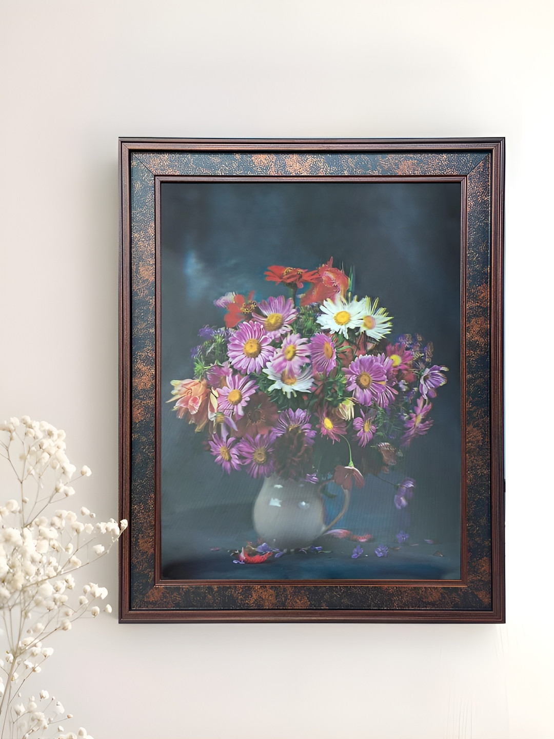 Art Street Purple & Black Sunflower Printed Wooden 5D Floral and Botanical Wall Art