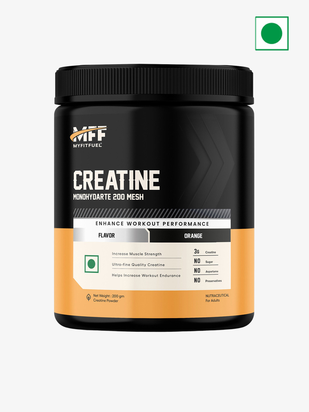 MyFitFuel Orange Flavor Creatine Monohydrate - 200 gm