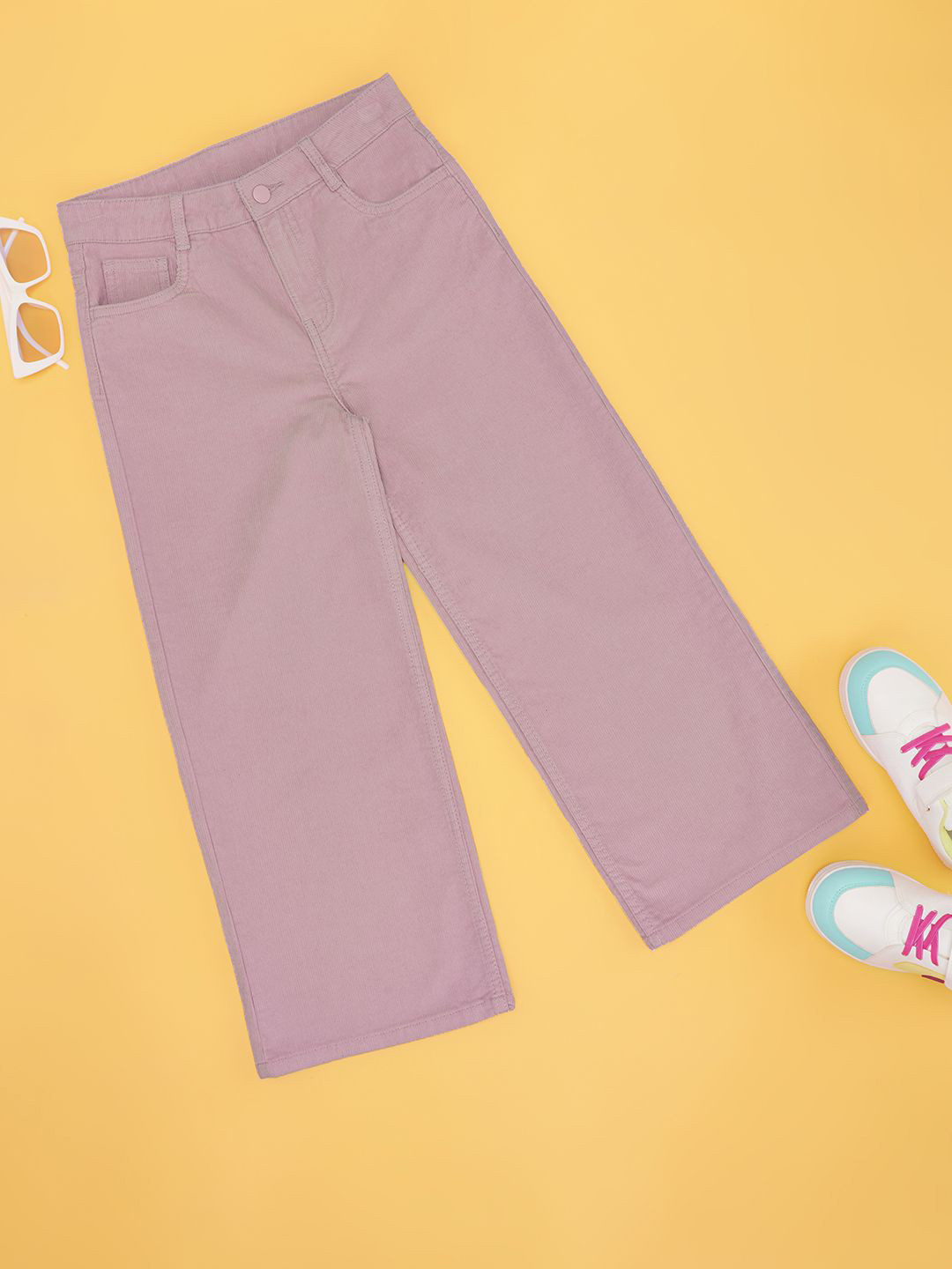 Pantaloons Junior Girls Cotton High-Rise Trousers