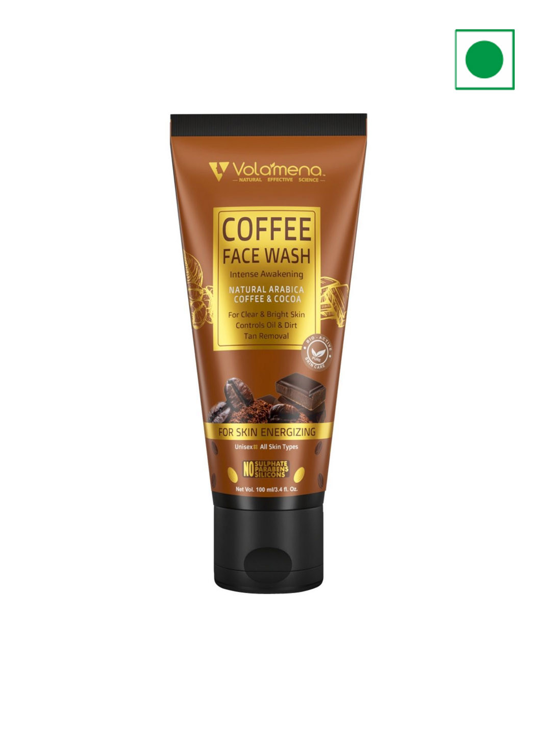 Volamena Intense Awakening Natural Arabica Coffee & Cocoa Face Wash -100ml