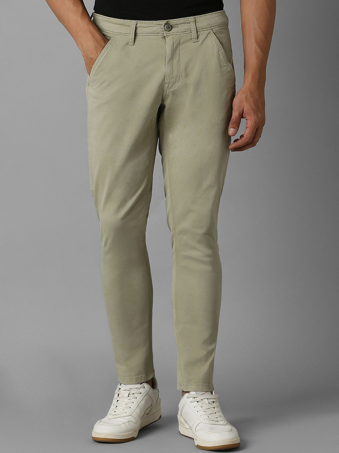 Louis Philippe Jeans Men Slim Fit High-Rise Trousers