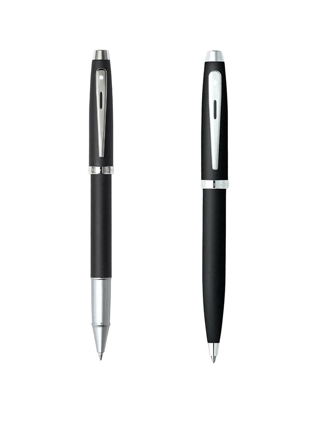 Sheaffer Set Of 2 Matte Black E9317 Gift100 Ball Pen & Rollerball Pen