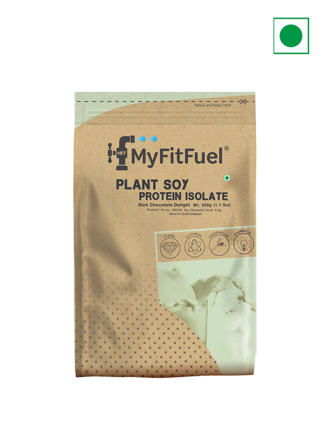 MyFitFuel Plant Soy Protein Isolate - Rich Chocolate Delight Flavoured-500g