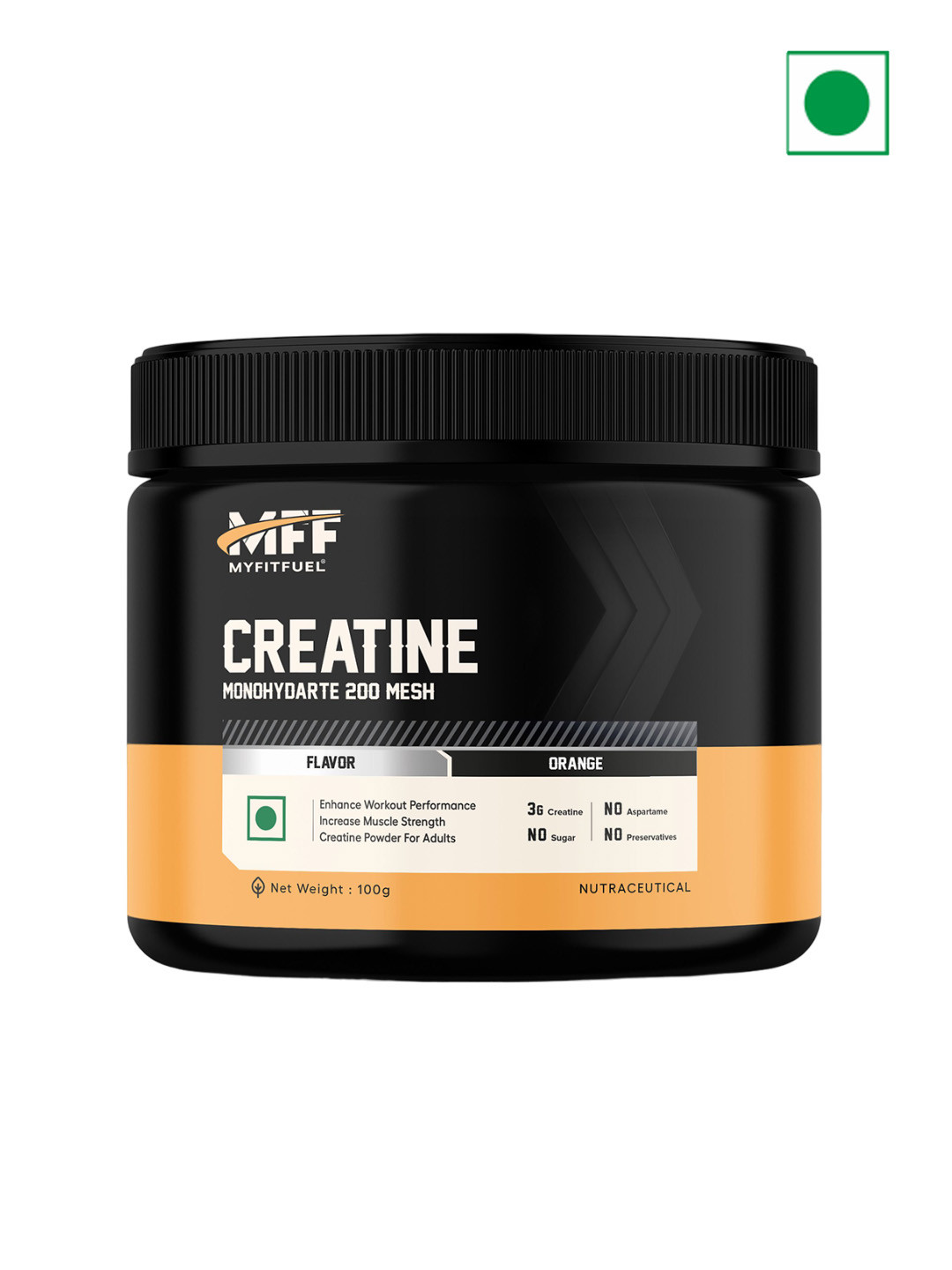 MyFitFuel MFF Creatine Monohydrate 200 Mesh - 100g - Orange
