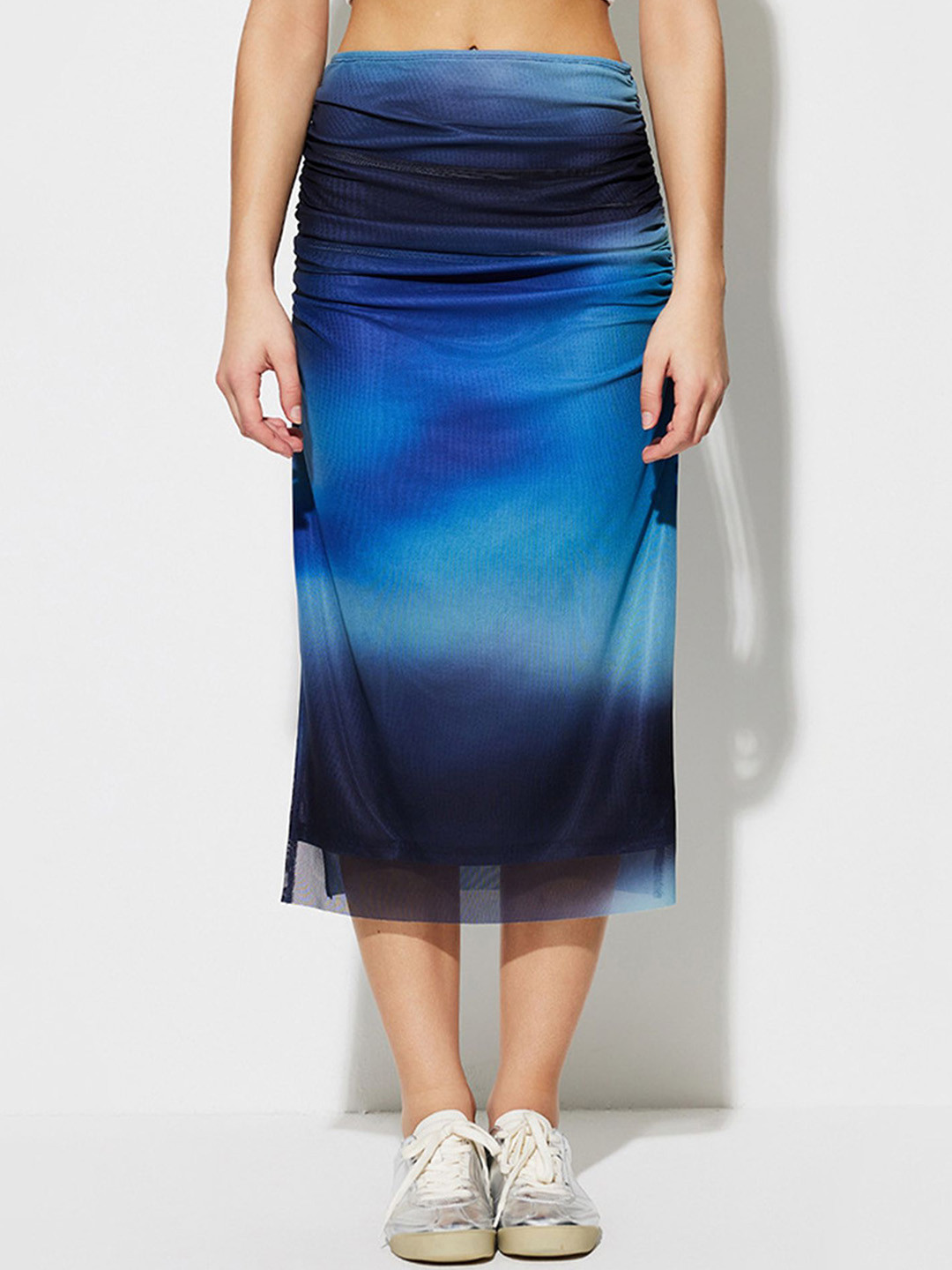 LULU & SKY Women Ruched Seam Midi Skirt