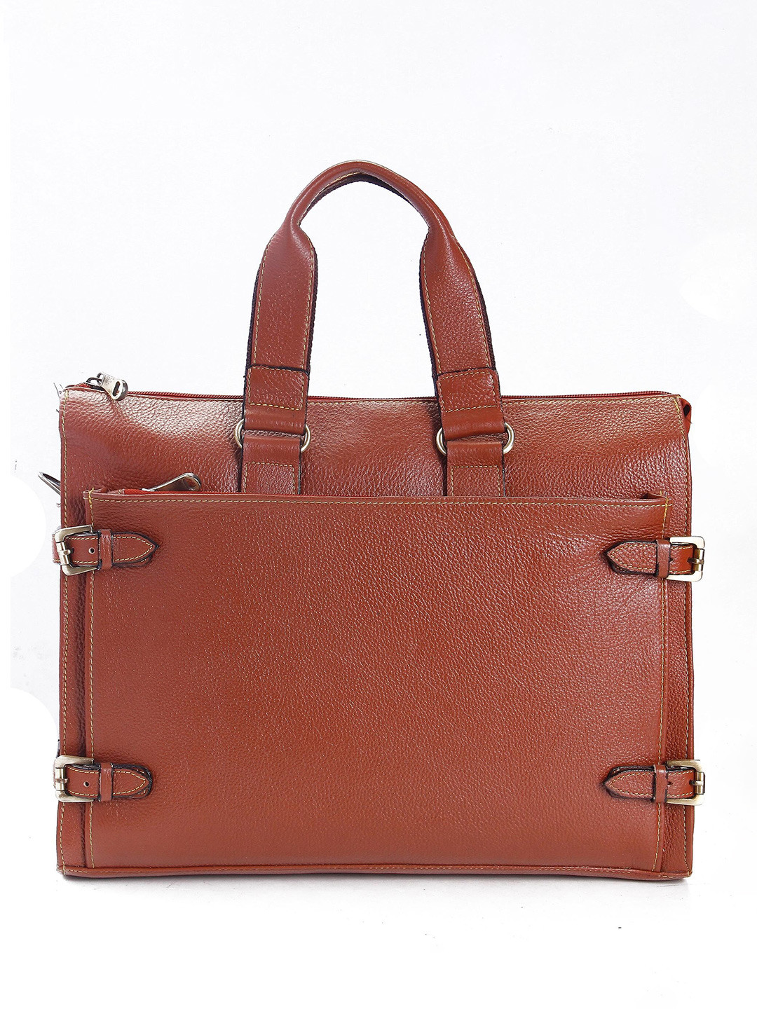 Calvadoss Women Solid Up To 17 Inch Leather Laptop Bag