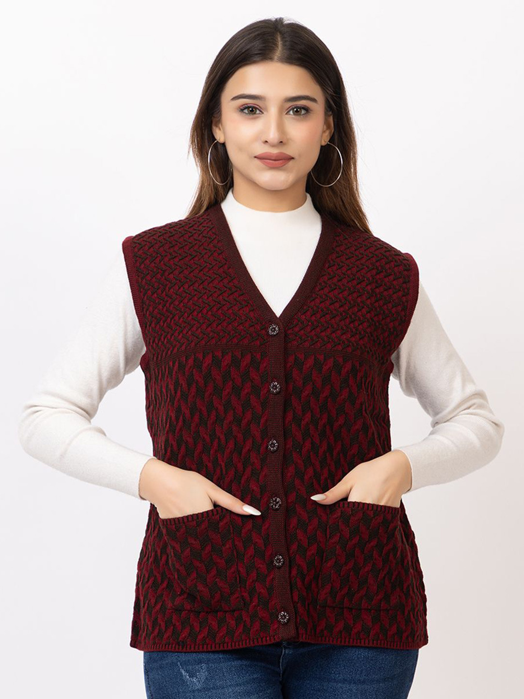 TWENTY ME Women Embroidered Woollen Cardigan