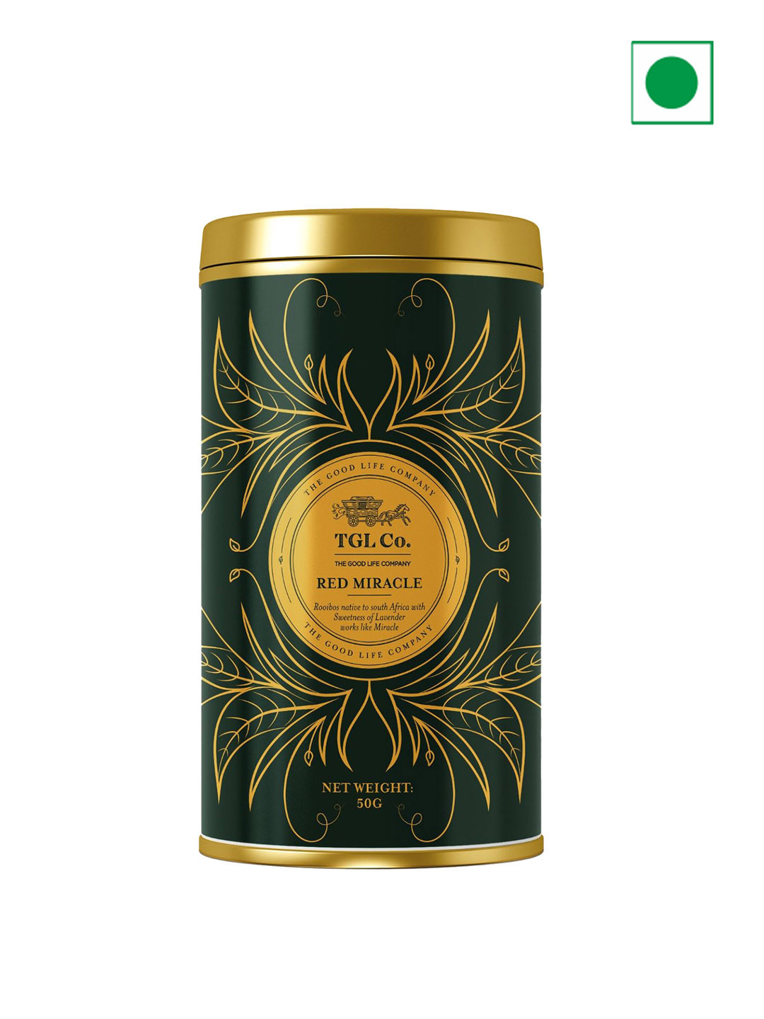 TGL Co. Red Miracle Black Tea Tin Can-50 gm
