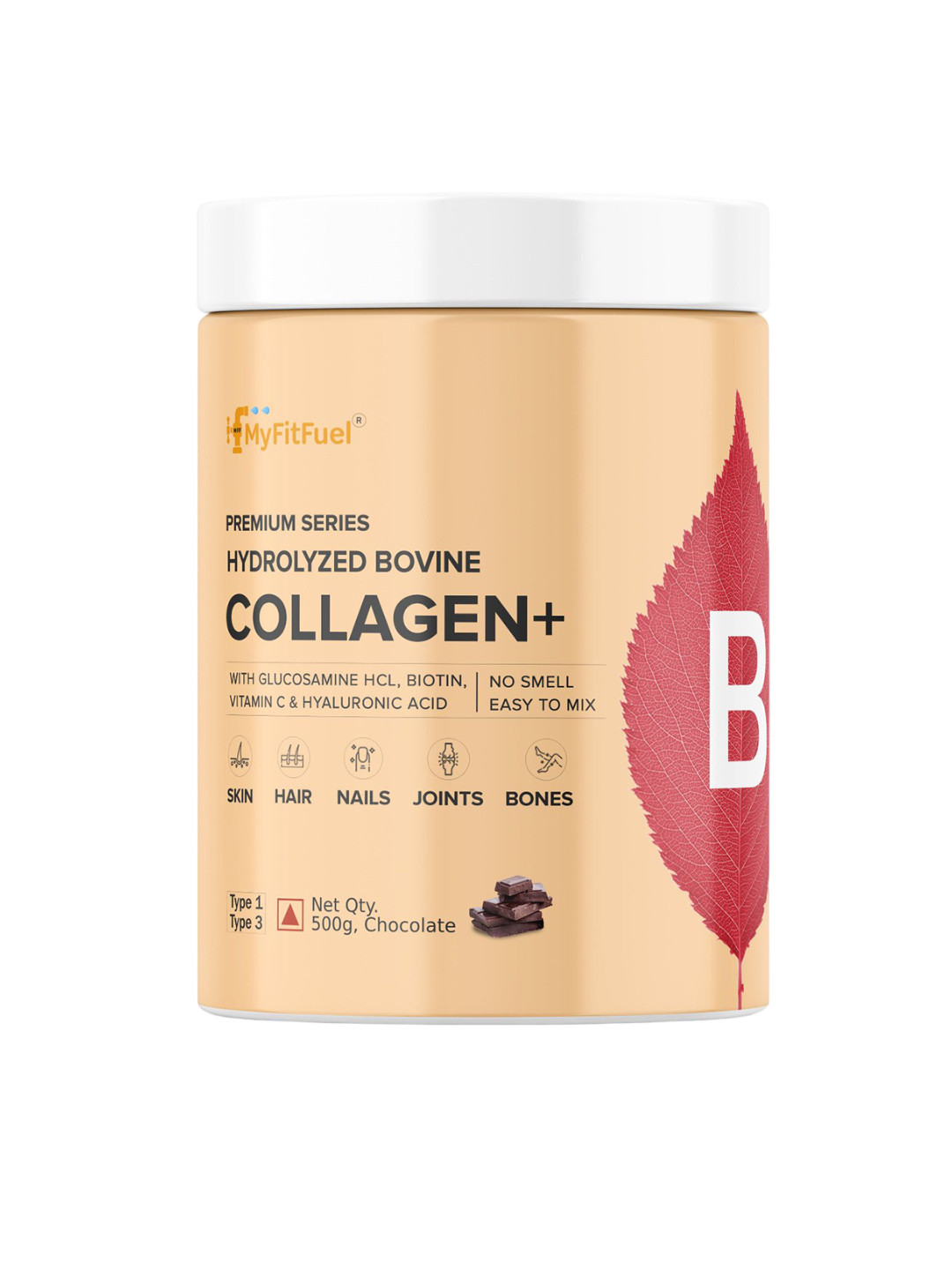 MyFitFuel Premium Series Hydrolyzed Bovine Collagen+ - 500g - Chocolate