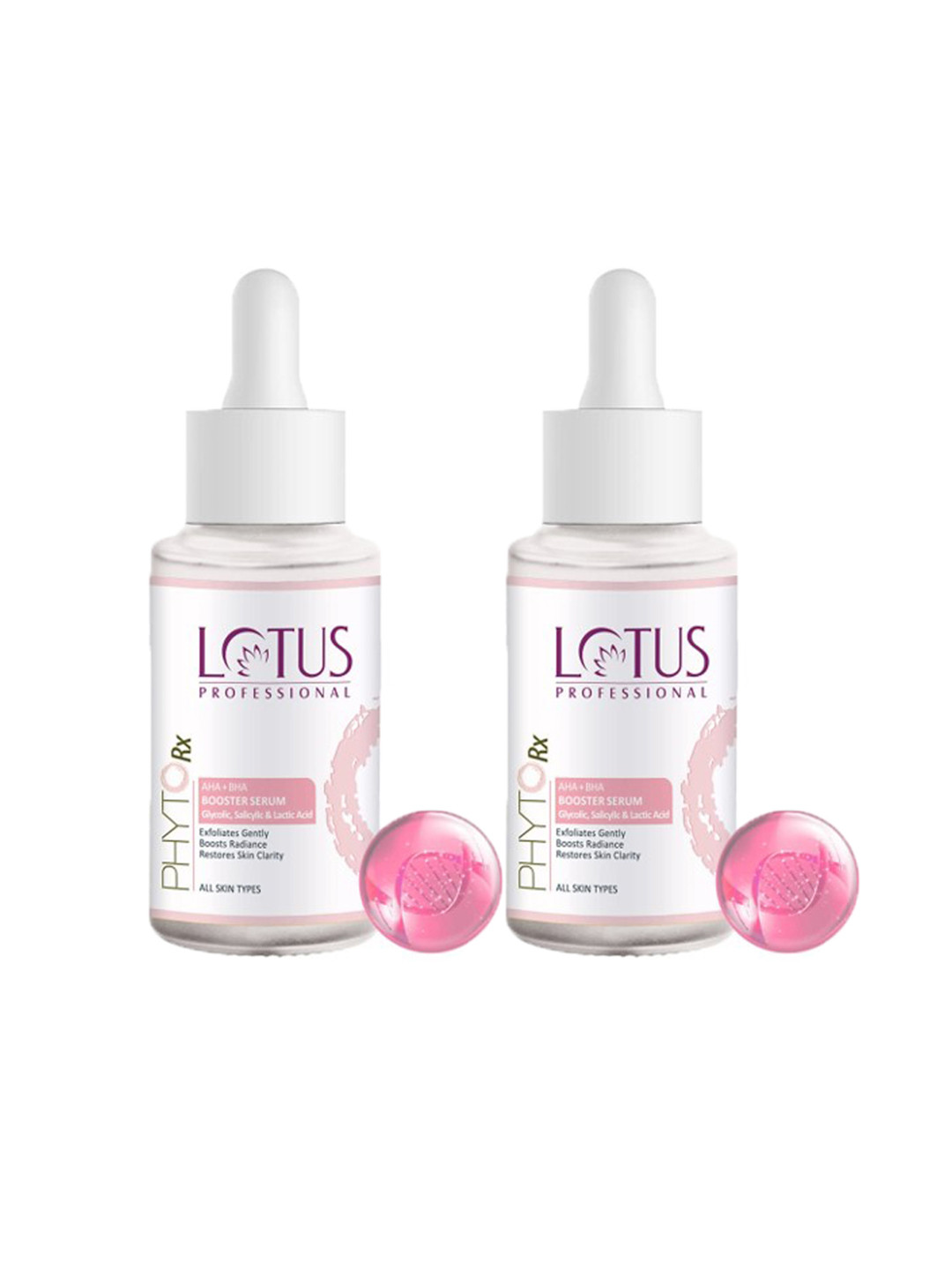 Lotus Professional 2Pcs PhytoRx AHA+BHA Booster Face Serum with Glycolic Acid - 30ml Each