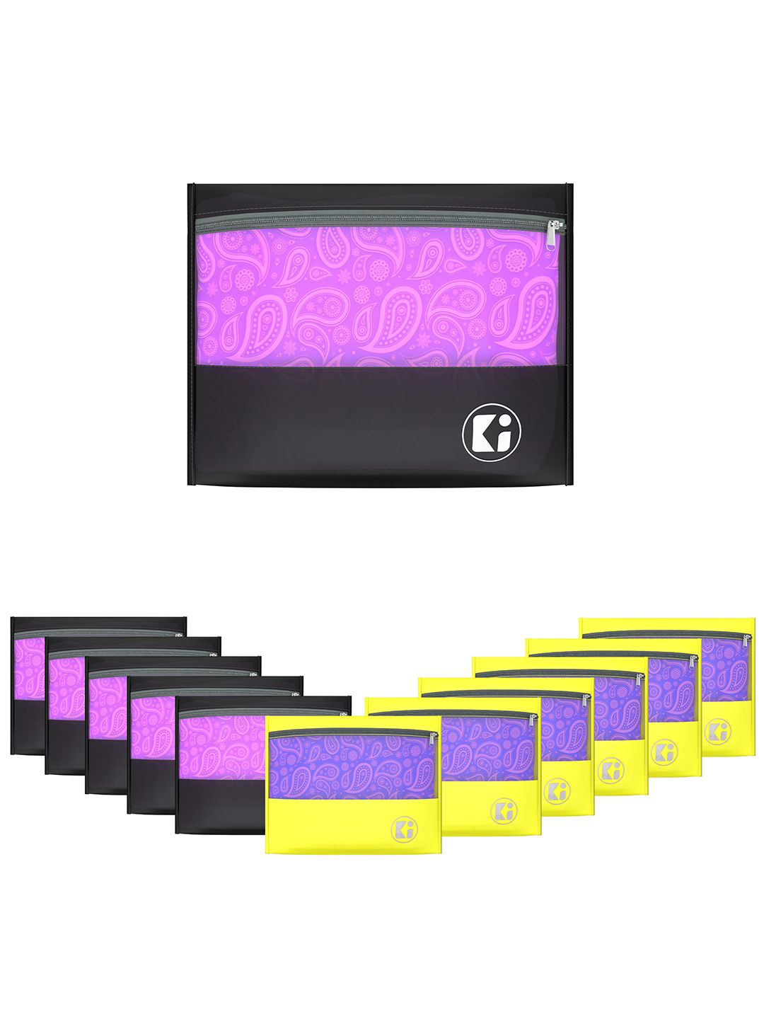 Kuber Industries Black & Yellow 12 Pieces Separators Organisers