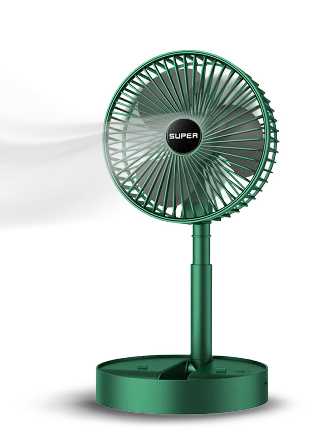 WEMBLEY Green Rechargeable Portable Table Fan