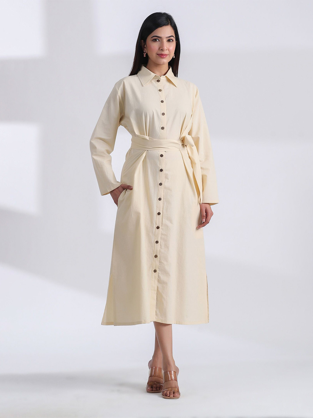 JAIPURRANG Cotton Shirt Midi Dress