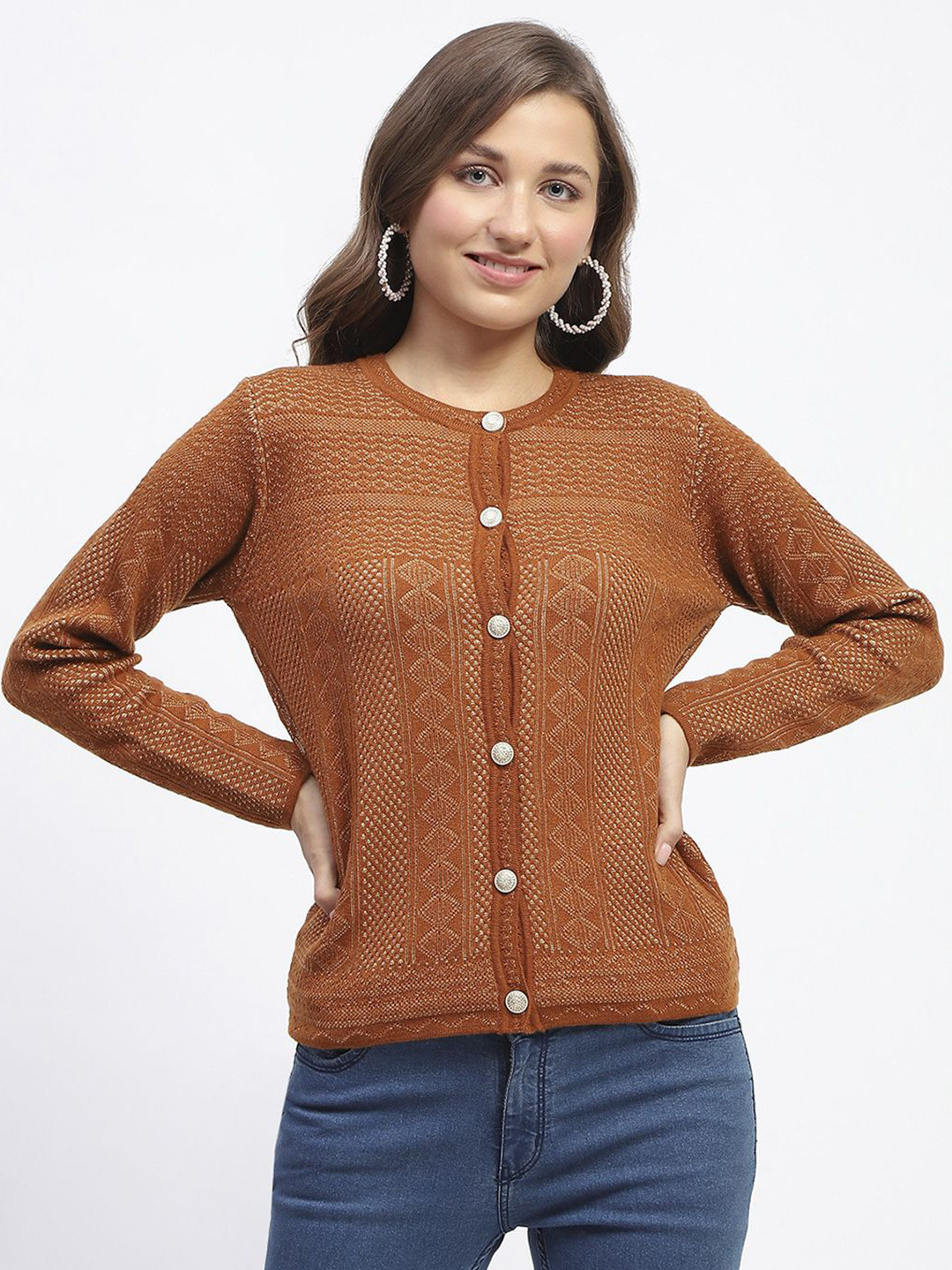 Madame Women Printed Cardigan