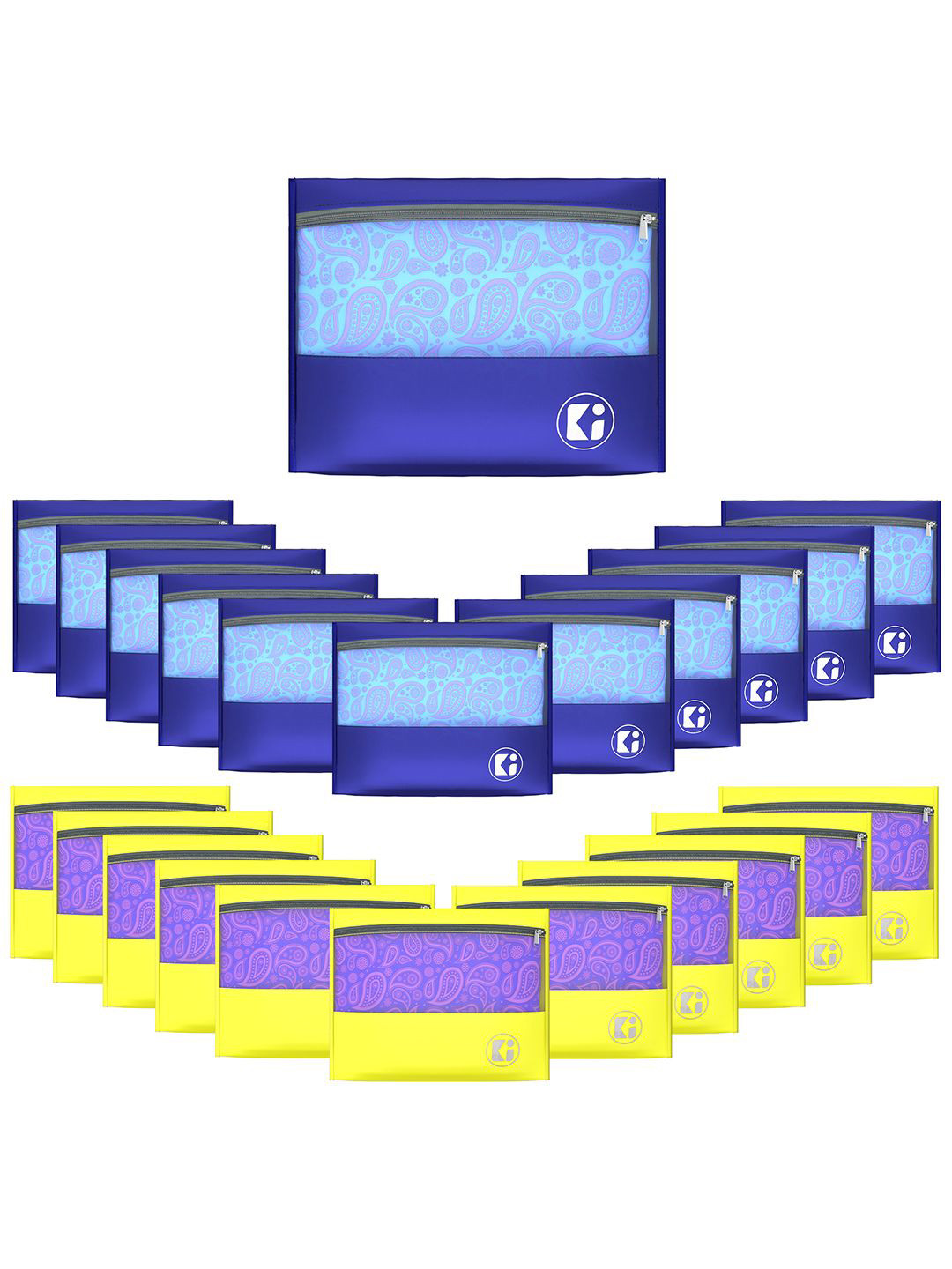Kuber Industries Blue & Yellow 24 Pieces Separator Organisers