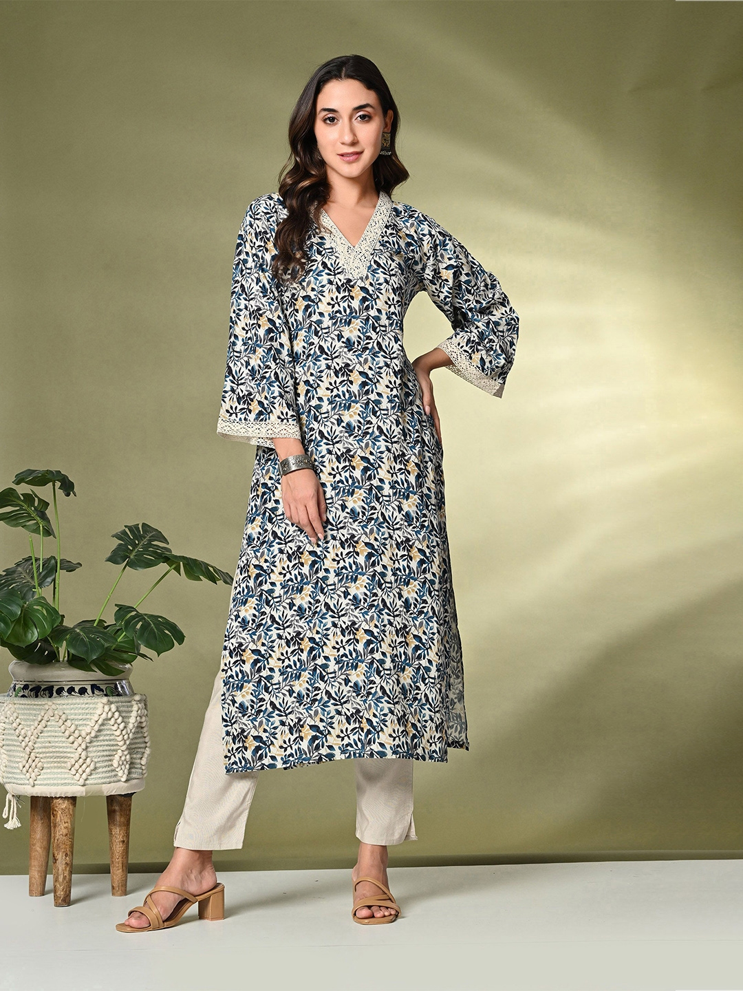 Sangria Printed A Line Kurta - Kurtas for Women 30586013 | Myntra
