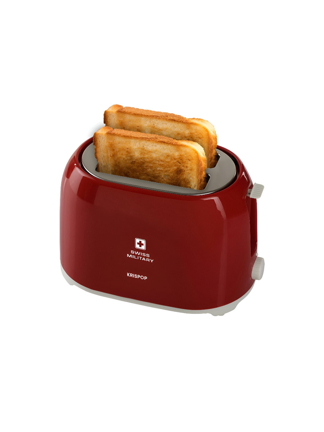 SWISS MILITARY Krispop Maroon 2 Slice Toaster with Auto Cut