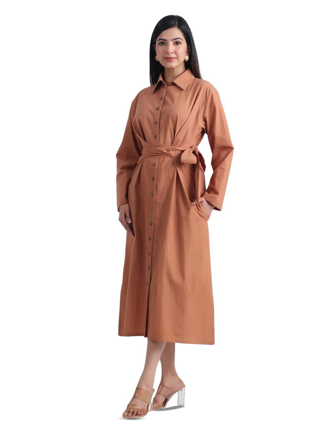 JAIPURRANG Cotton Shirt Midi Dress