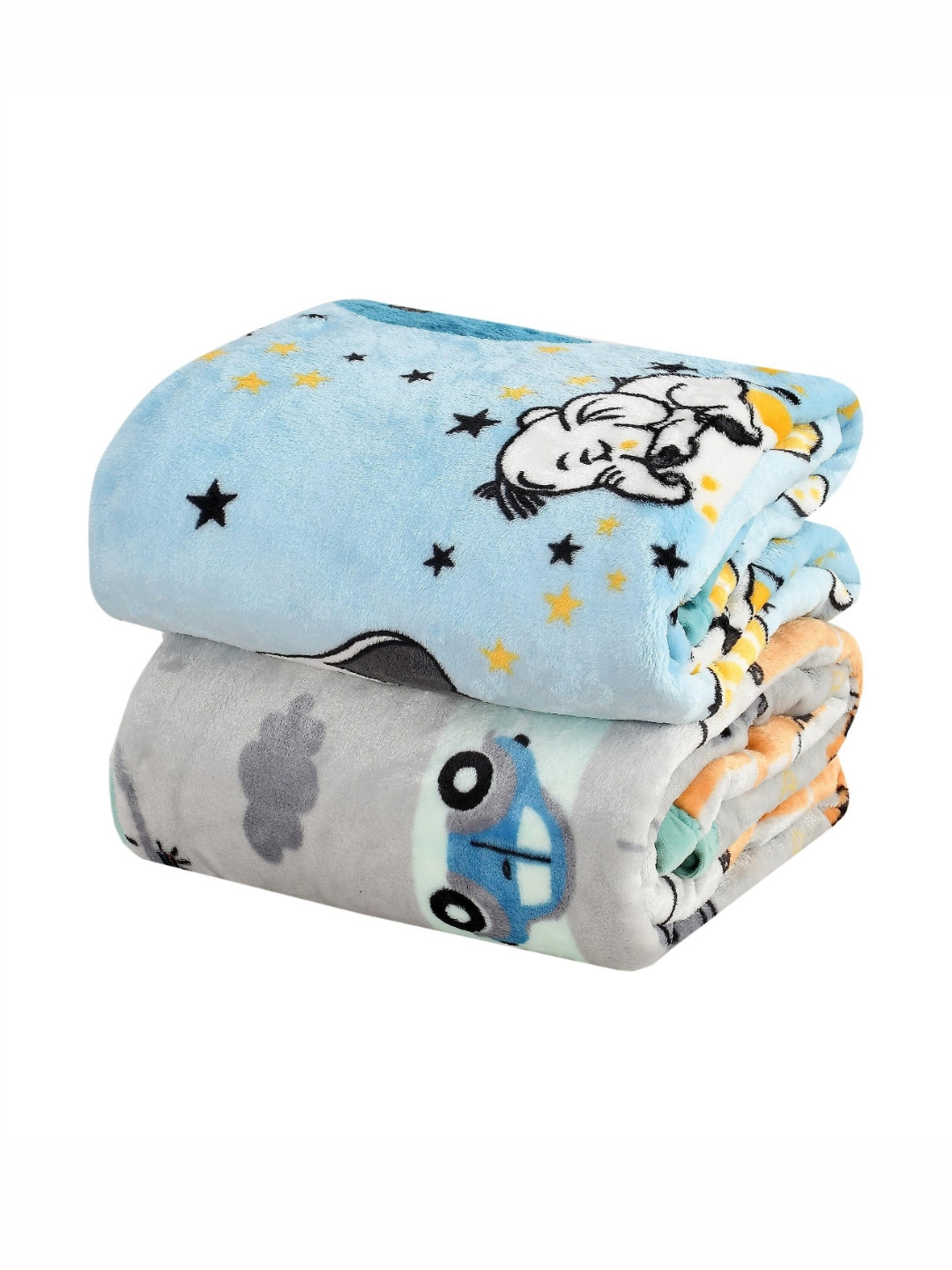 Florida Blue & Grey 2 Pieces Cartoon Characters Single Bed Blanket