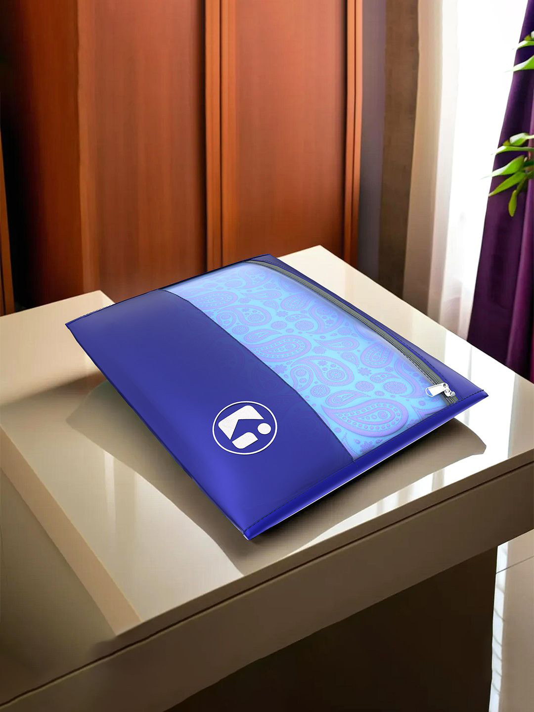 Kuber Industries Blue 4 Pieces Waterproof Parachute Transparent Clothes Organizer with Zip