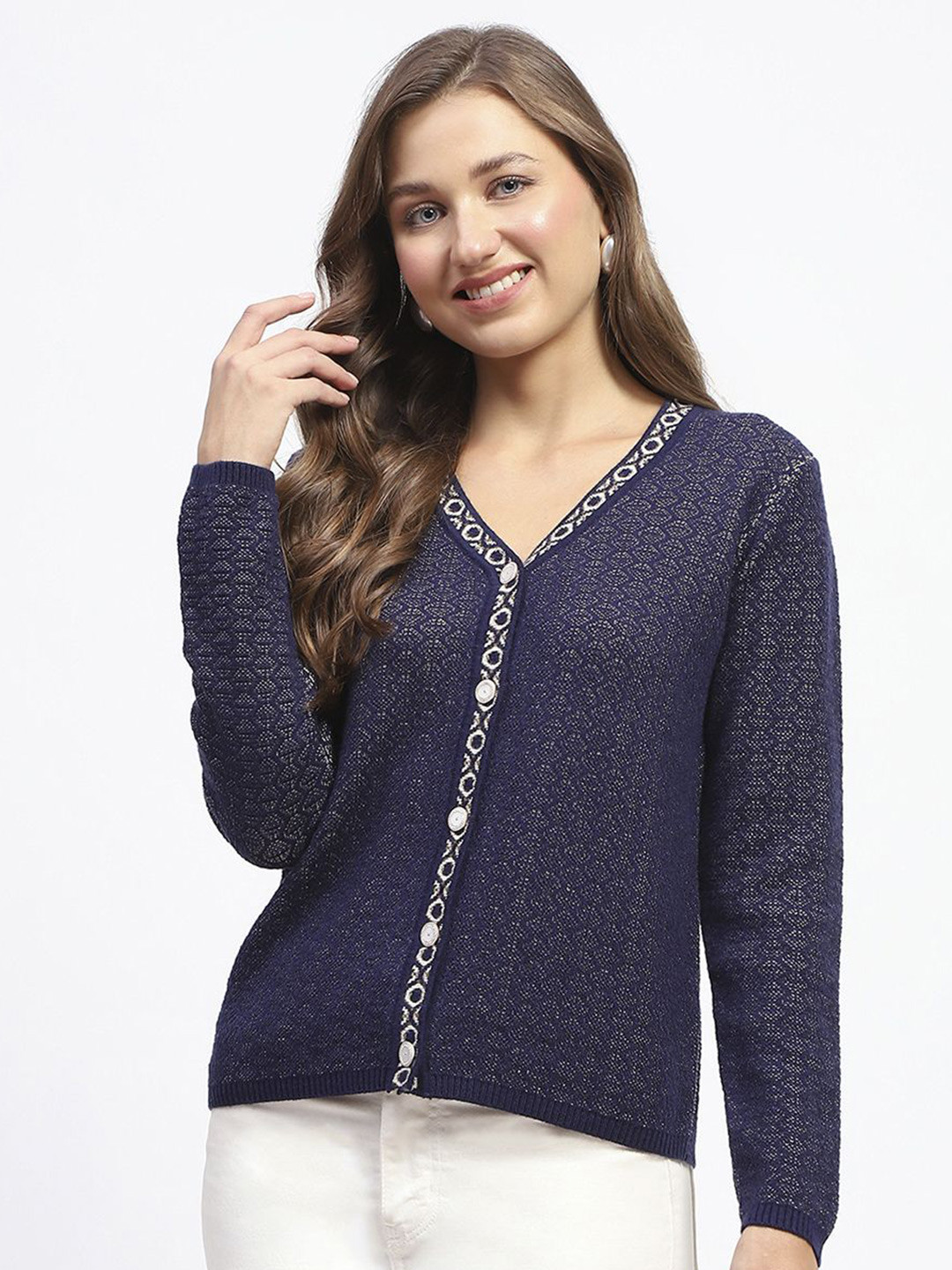 Madame Women Cardigan with Embellished Detail