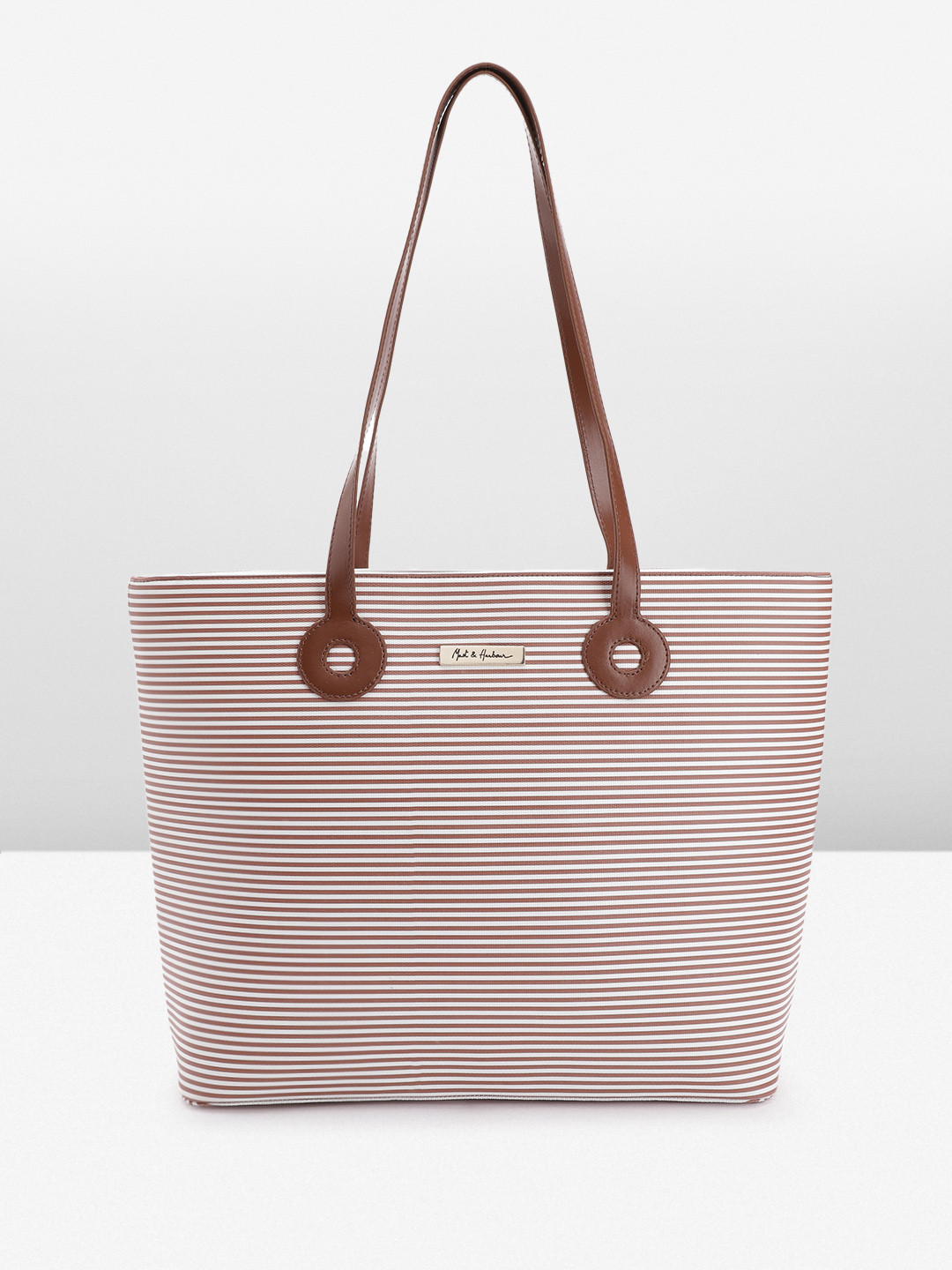 Mast & Harbour Women Stripe College Tote Bag