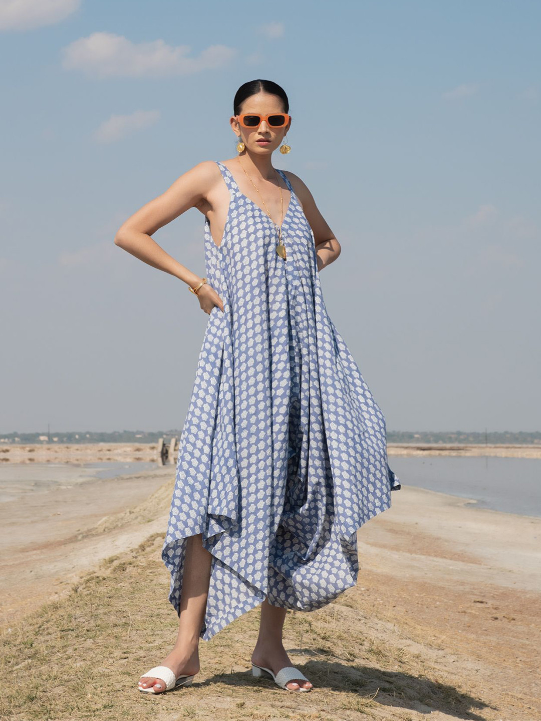 MARCHE Women Shoulder Straps Printed Basic Jumpsuit