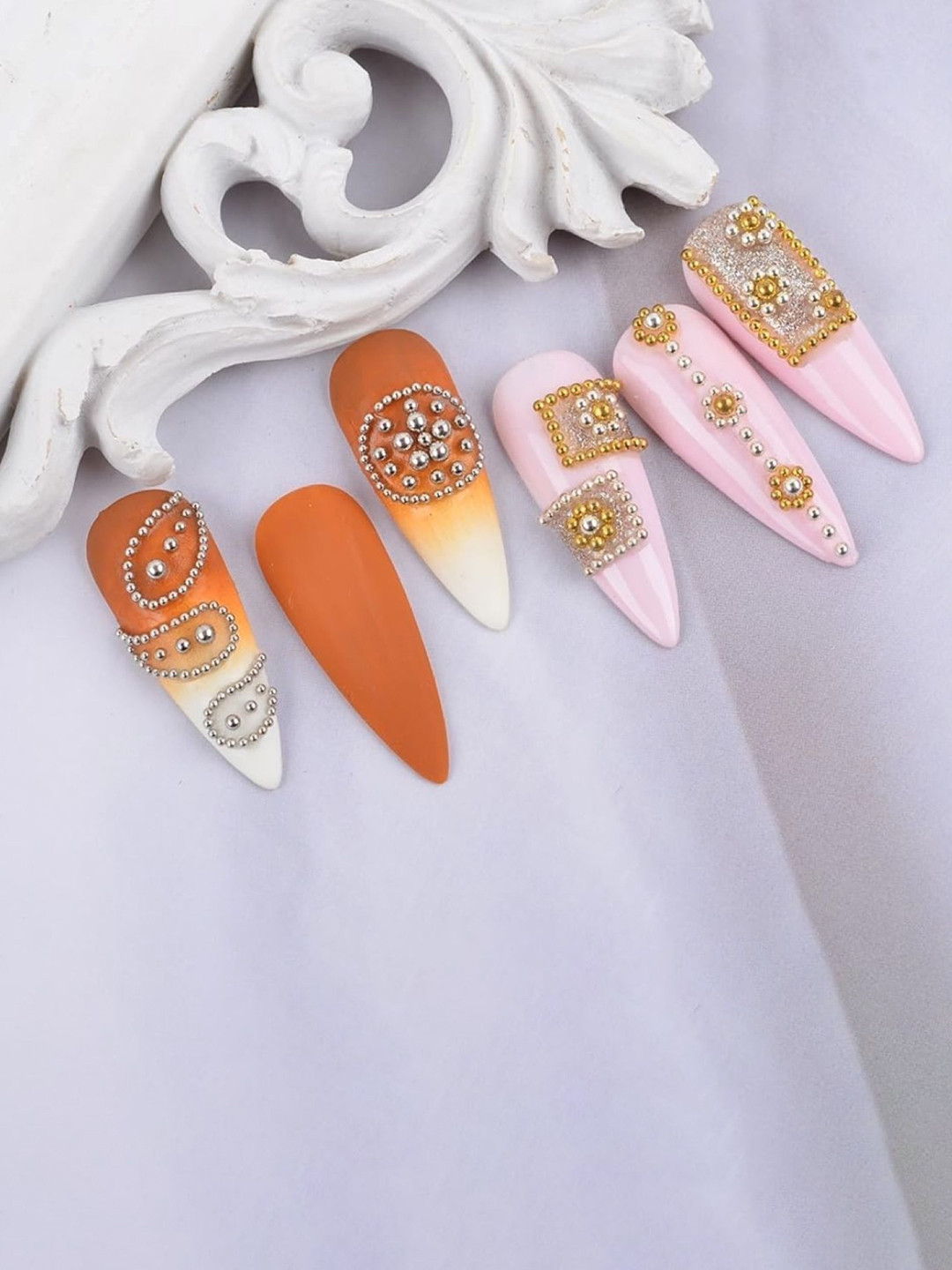 RANORE 3D Metal Nail Design Decoration Art Beads- 200gm