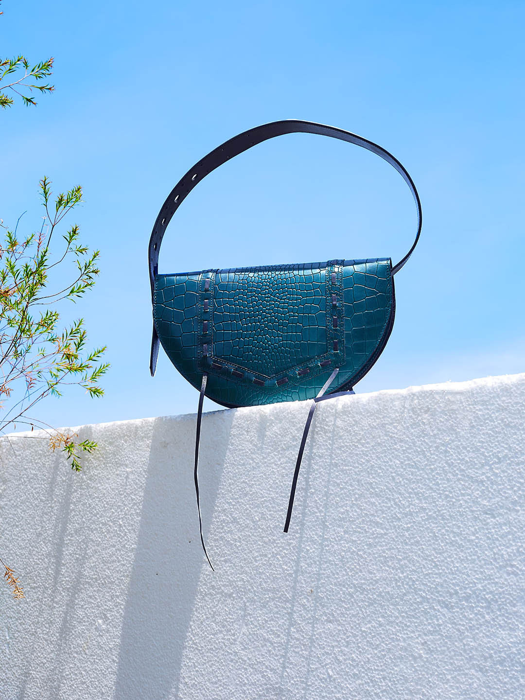 Oddcat So Croc Ed Embossed Croco Leather Shoulder Bag