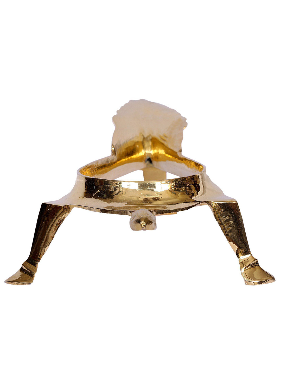Exotic India Gold-Toned Brass Conch Stand Pooja Shelve