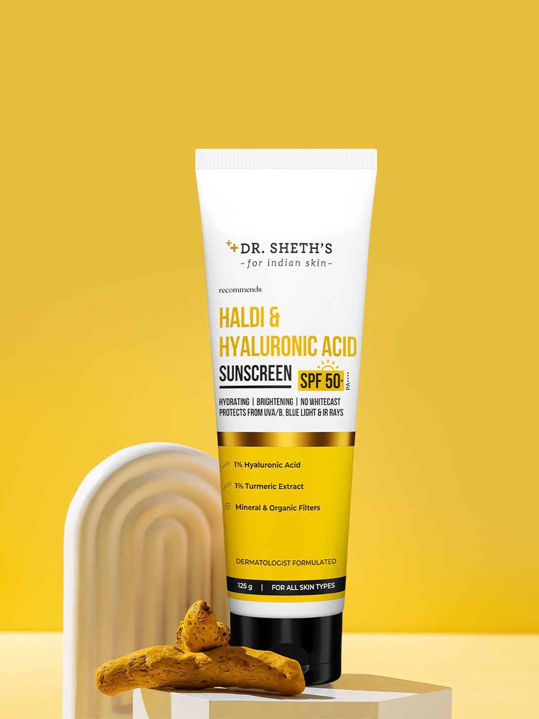 DR. SHETHS Haldi & Hyaluronic Acid SPF50+ PA++++ N In-Vivo Tested 125 g