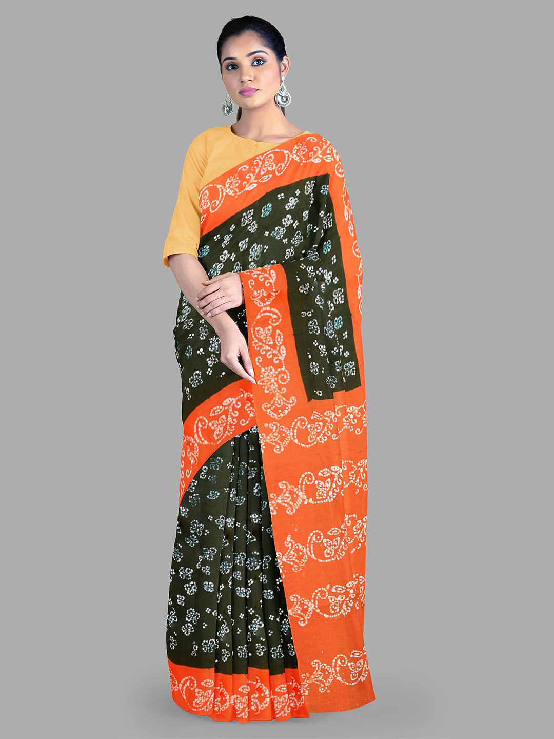 The Chennai Silks Batik Pure Cotton Sungudi Saree