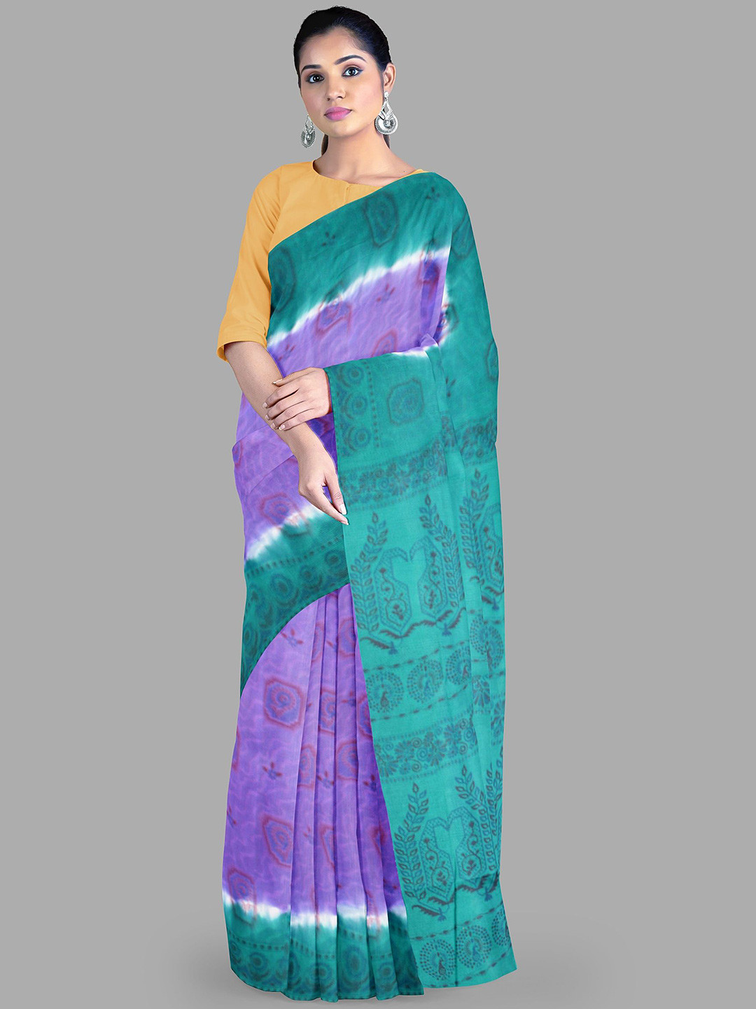 The Chennai Silks Ethnic Motifs Pure Cotton madurai Sungudi Saree