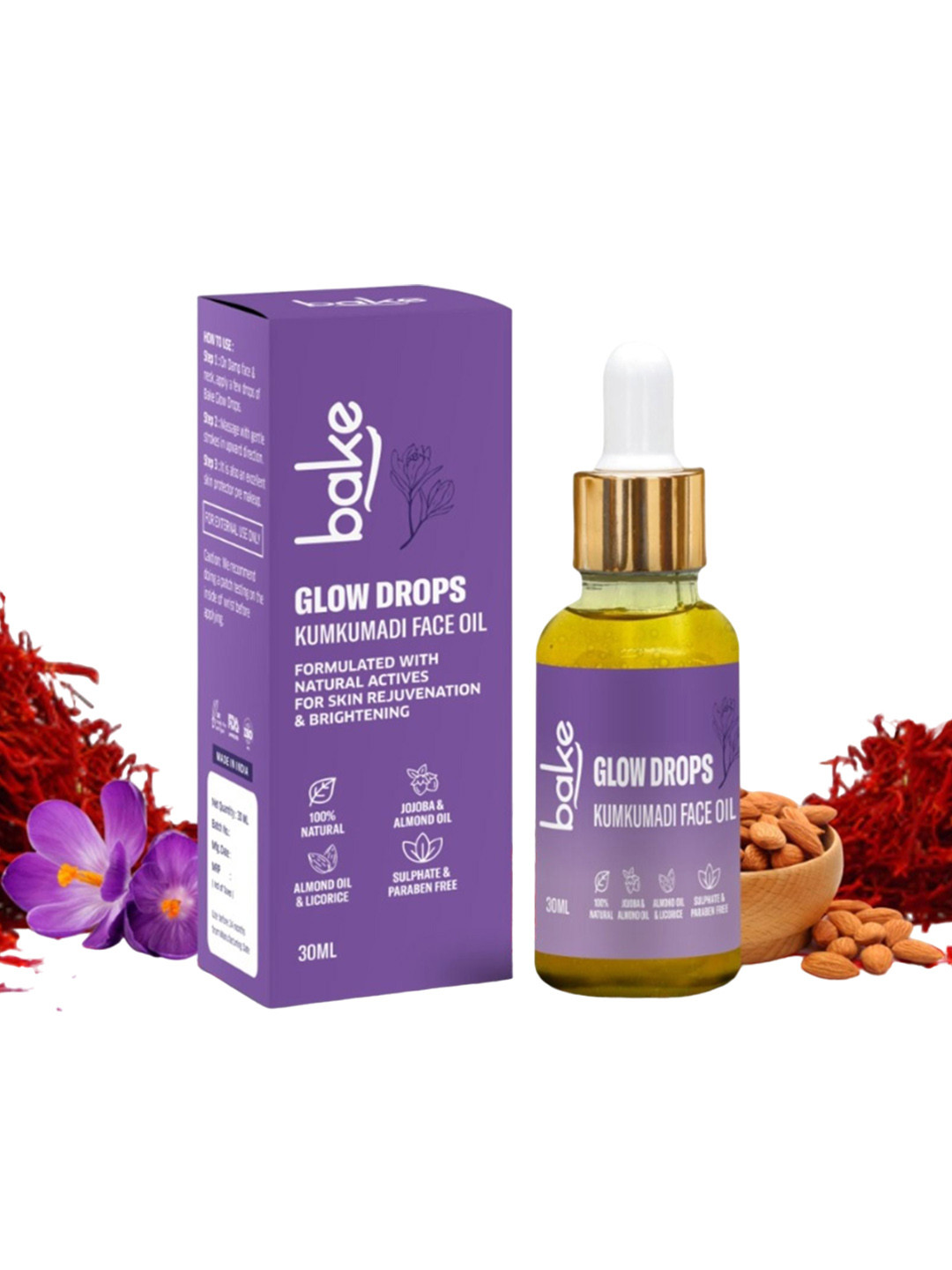 BAKE Glow Drops Kumkumadi Face Oil - 30 ml