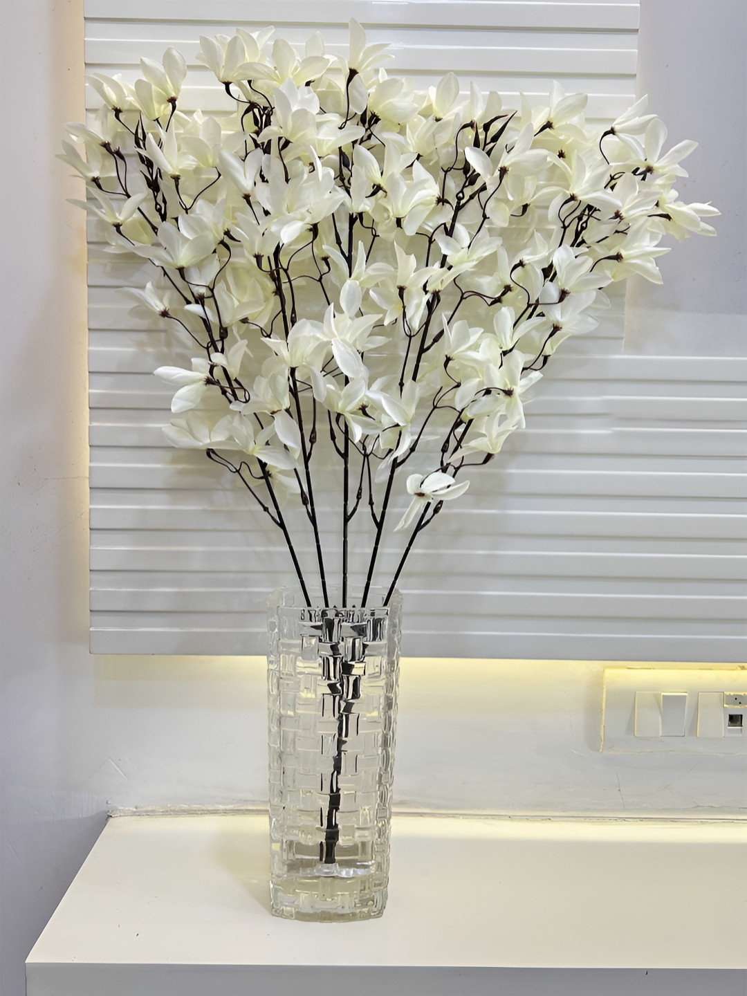 ARTSY White 1 Pieces Magnolia Artificial Flower Without pot