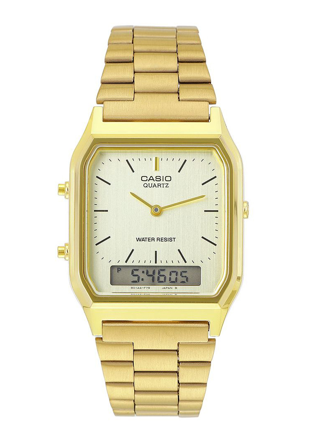 CASIO Unisex Dial & Stainless Steel Cuff Straps Analogue and Digital Chronograph Watch D341
