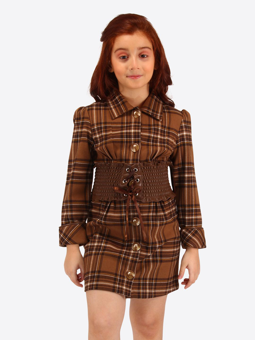 CUTECUMBER Checked Applique Sheath Dress