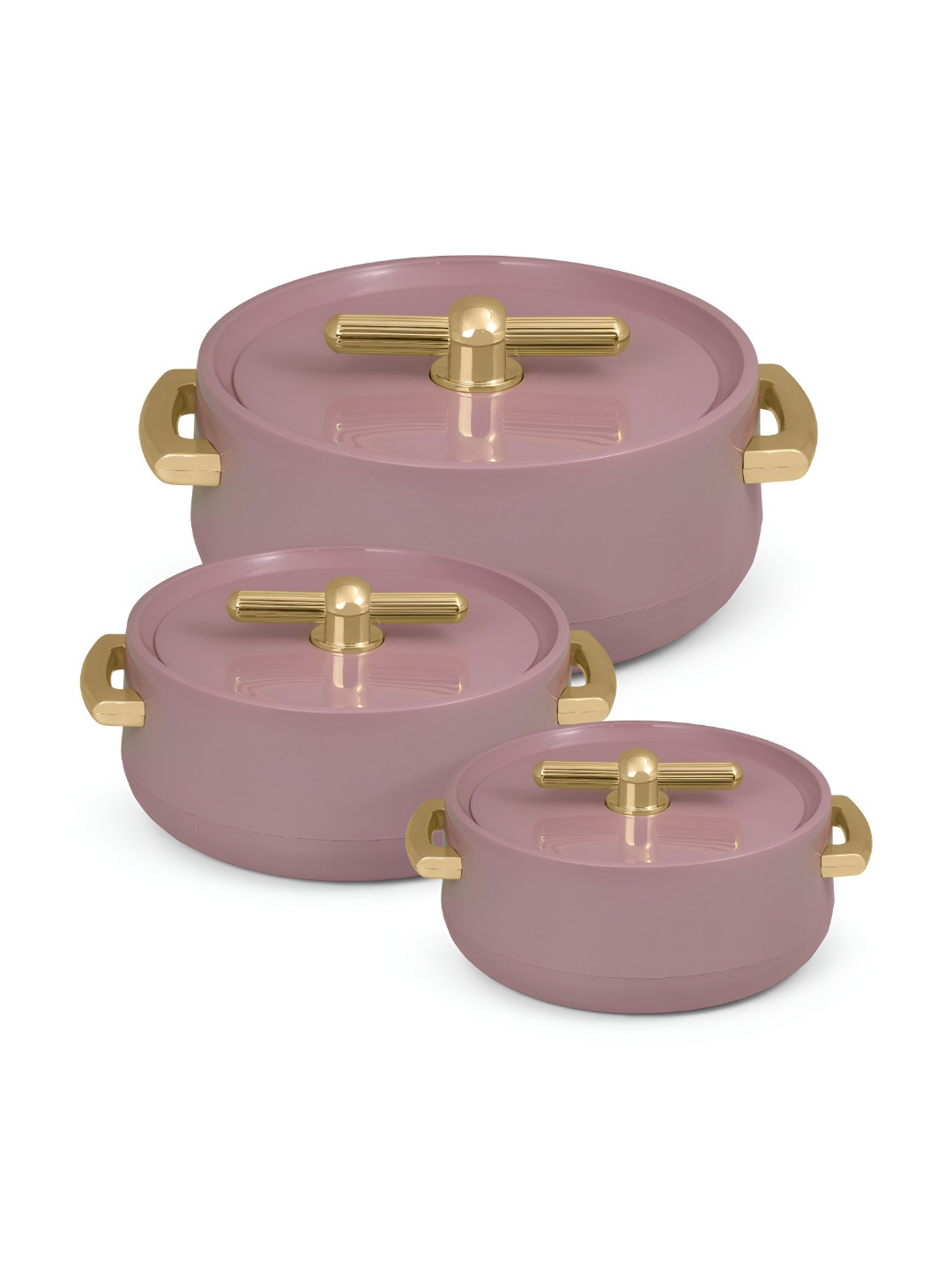 SELVEL Purple 2024 Stainless Steel 3 Pieces Dishwasher Safe Thermal Casserole Set of