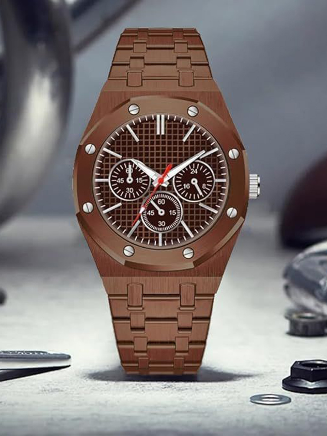SWADESI STUFF Men Dial & Straps Analogue Watch SDS 152 BROWN