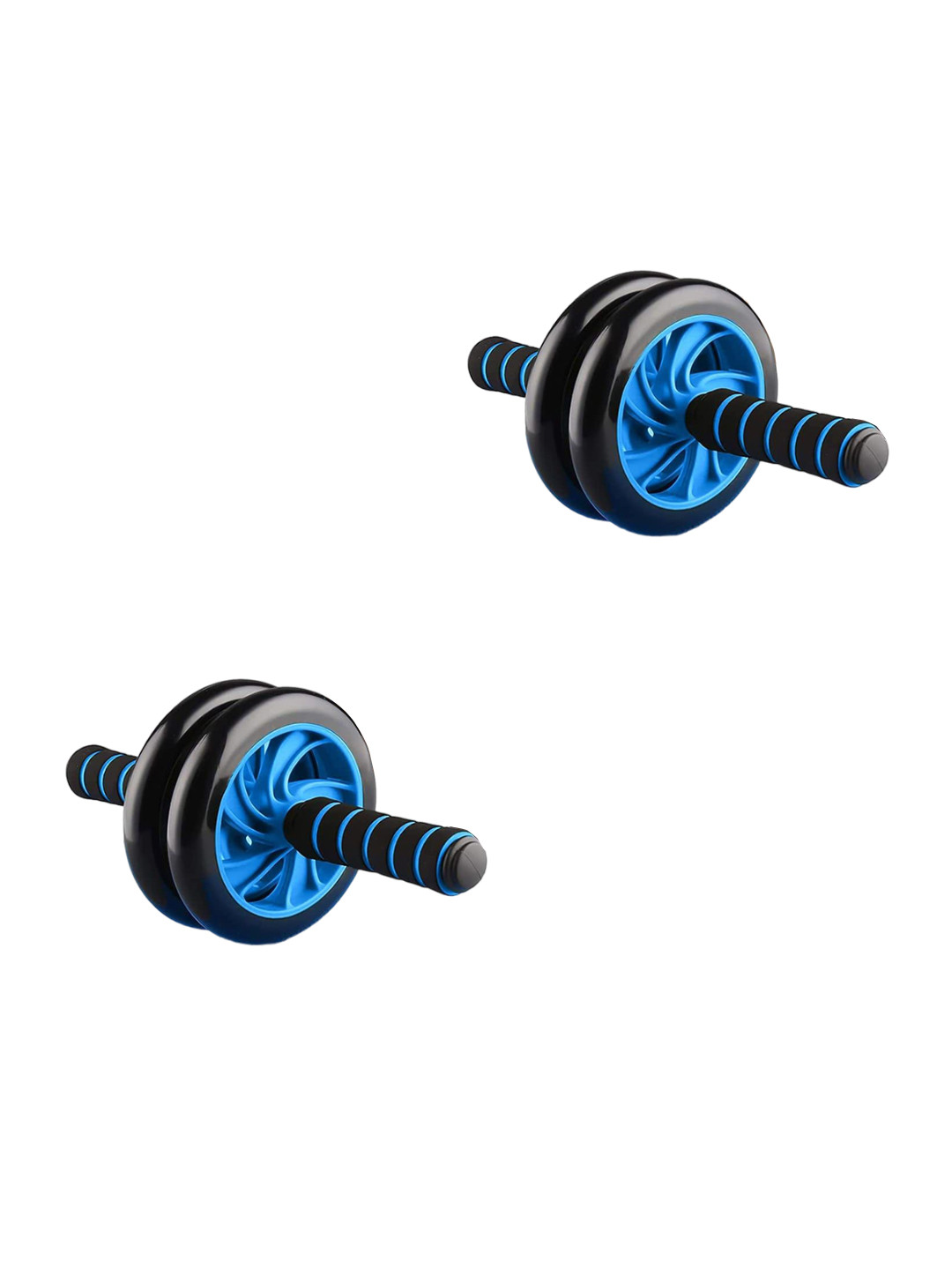 STRAUSS Double Wheel Ab Exerciser With Knee Mat Anti Skid Wheel Base