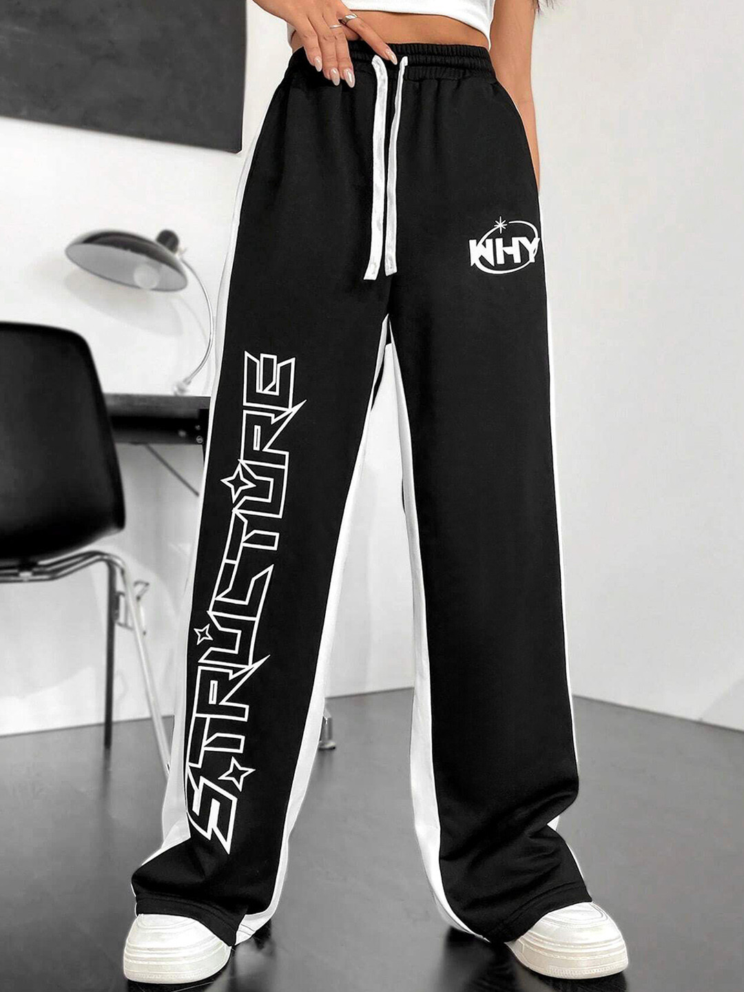 Stylecast X Slyck Women Comfort Loose Fit High-Rise Wrinkle Free Track pant