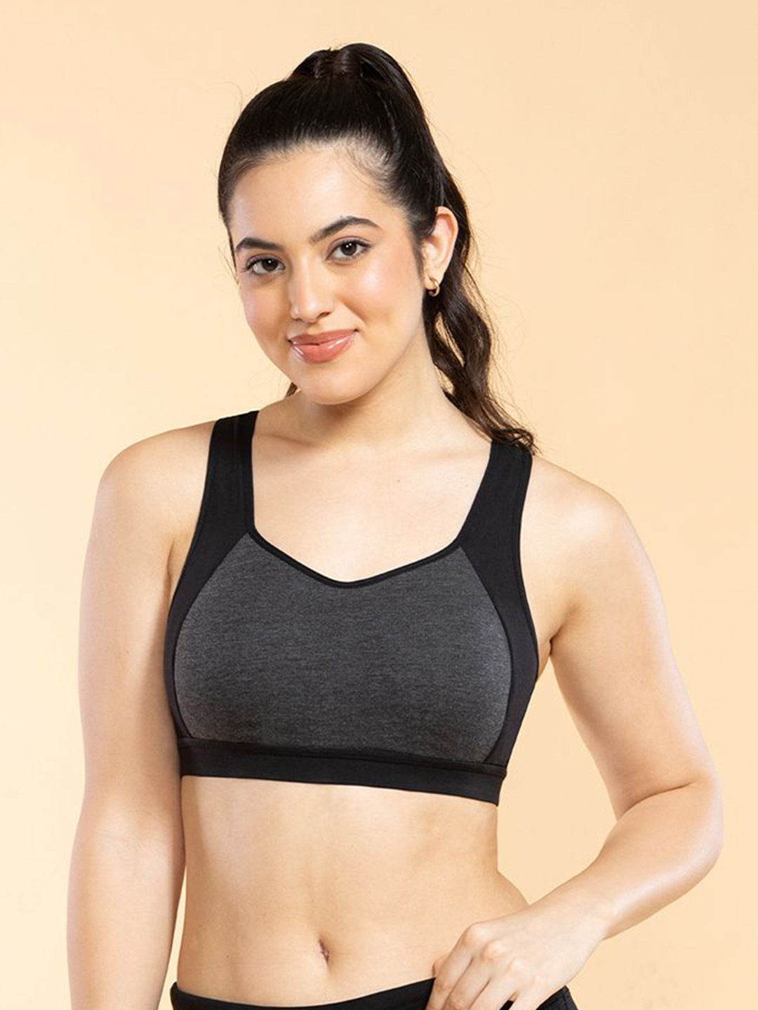Enamor Medium Impact Cotton Padded Wire-Free Full Coverage Comfort Sports Bra Sb38
