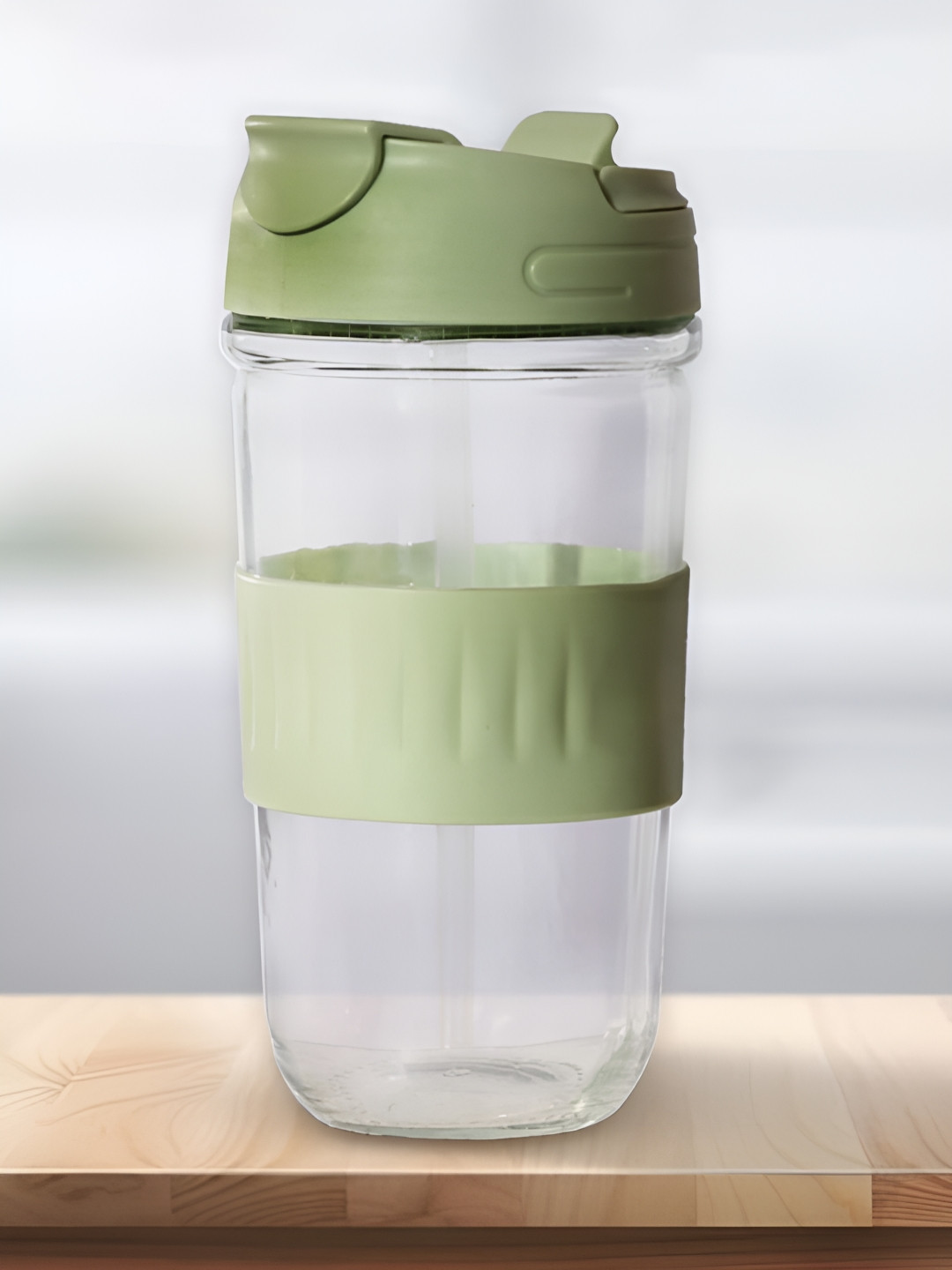 Allo Green Glass Spill Proof Sipper - 500ml