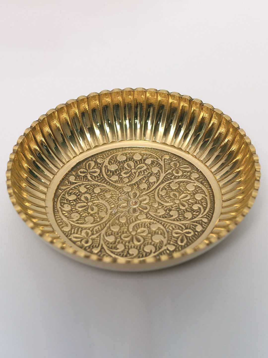 Exotic India Brass Floral Design Small Plate