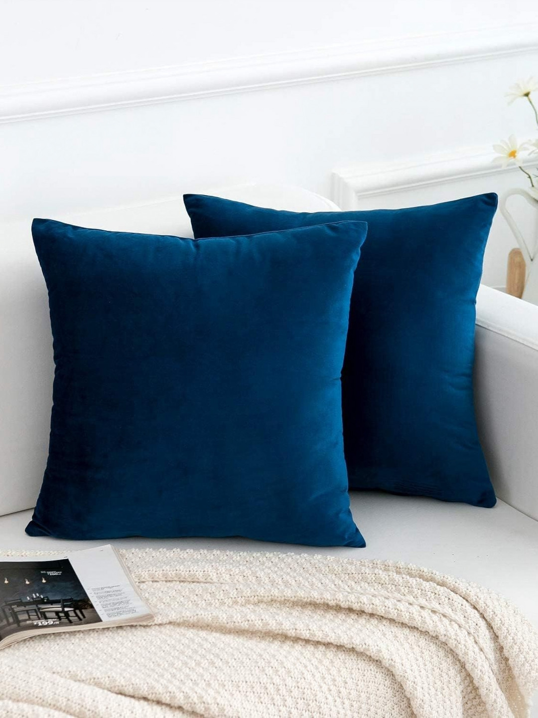 RRC Blue 2 Pieces Square Cushion Covers