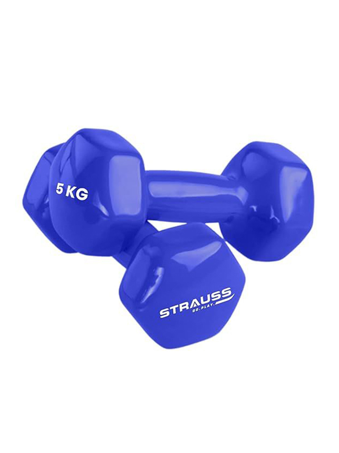 STRAUSS Pack Of 2 Vinyl Dumbbells Set 5 kg Each