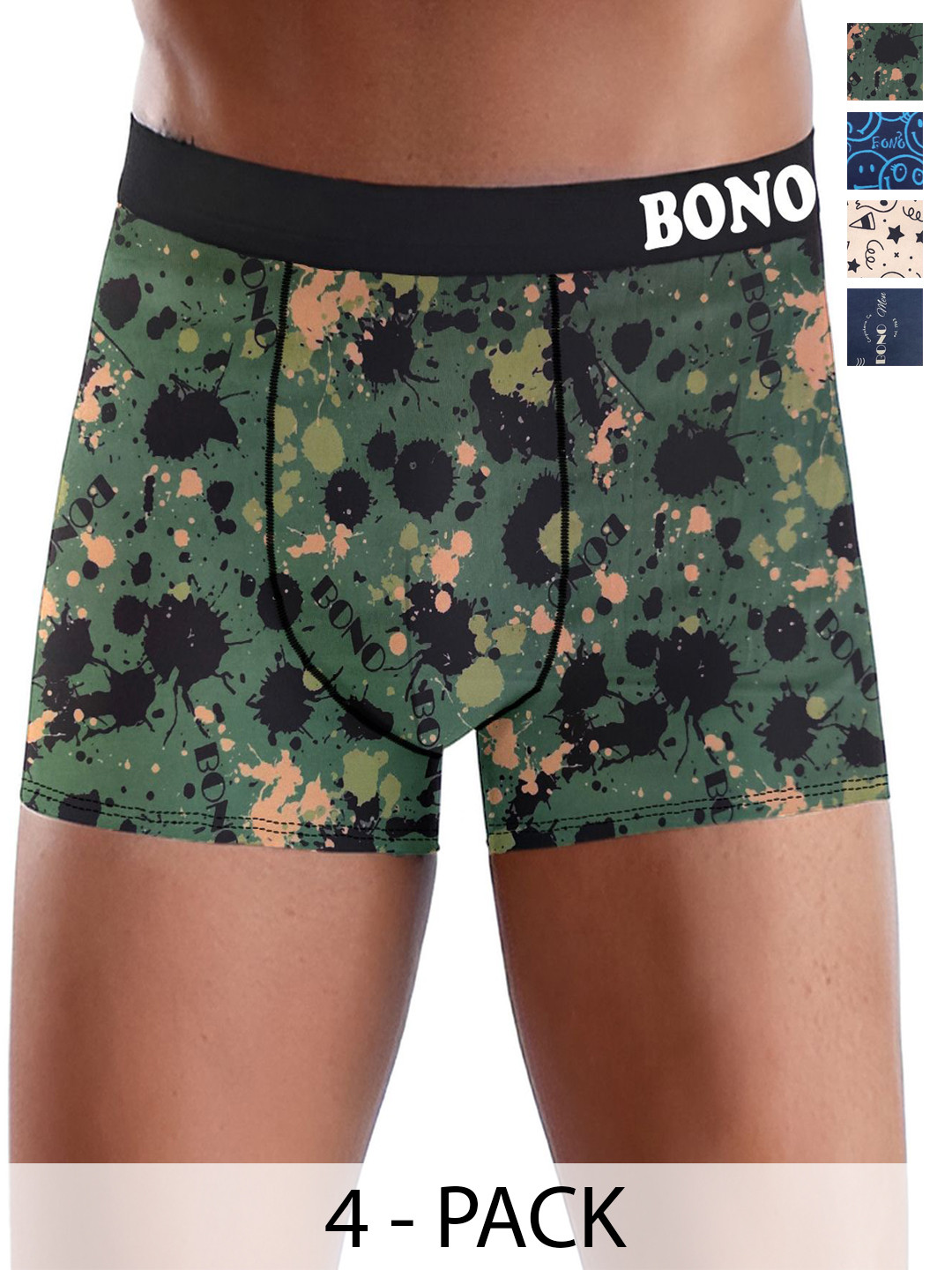 DISPENSER Pack Of 4 Men Printed Short Trunks - V3-C9-C10-C11-C12-M