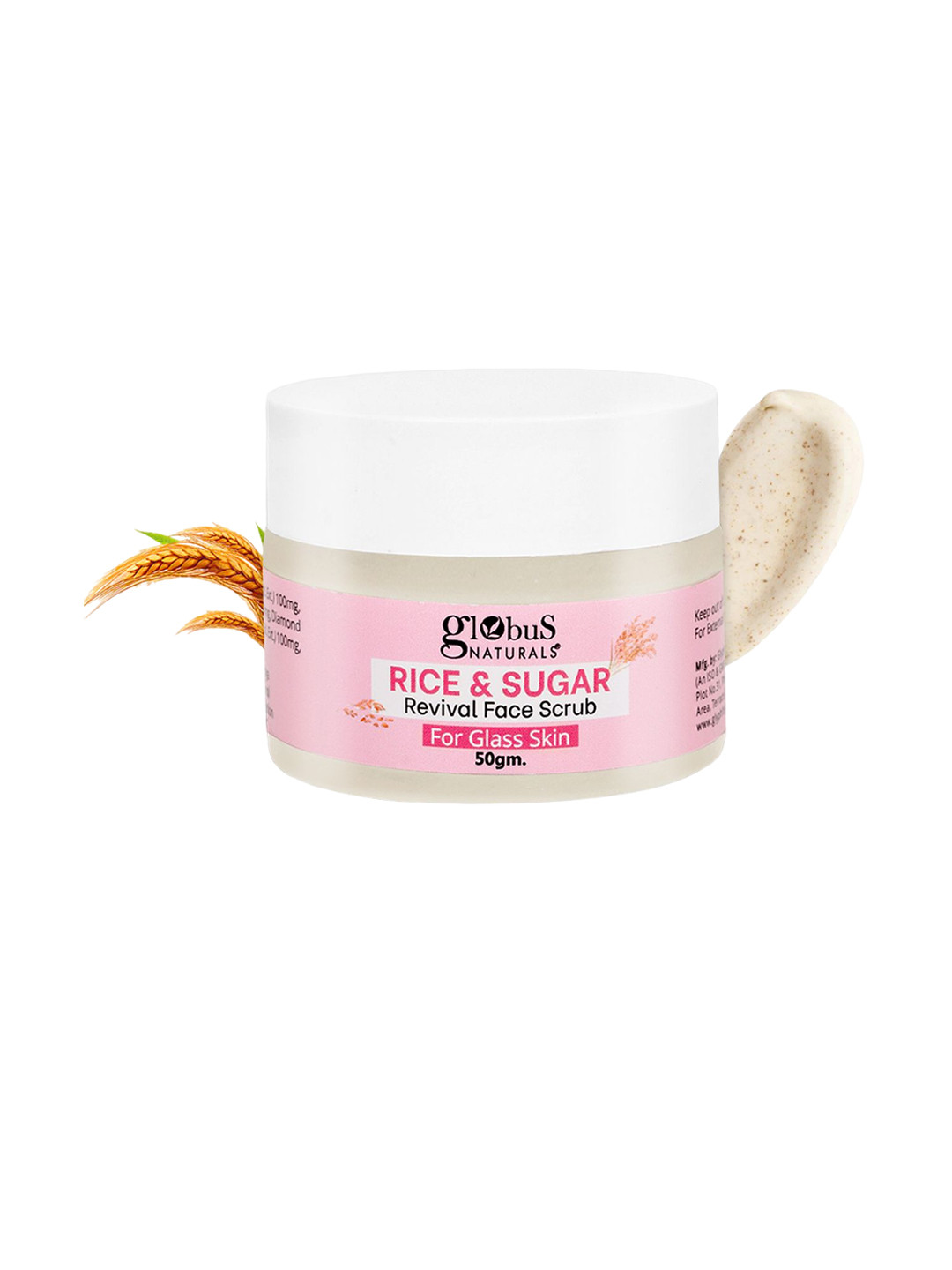 Globus naturals Rice & Sugar Revival Face Scrub For Glass Skin-50 gm